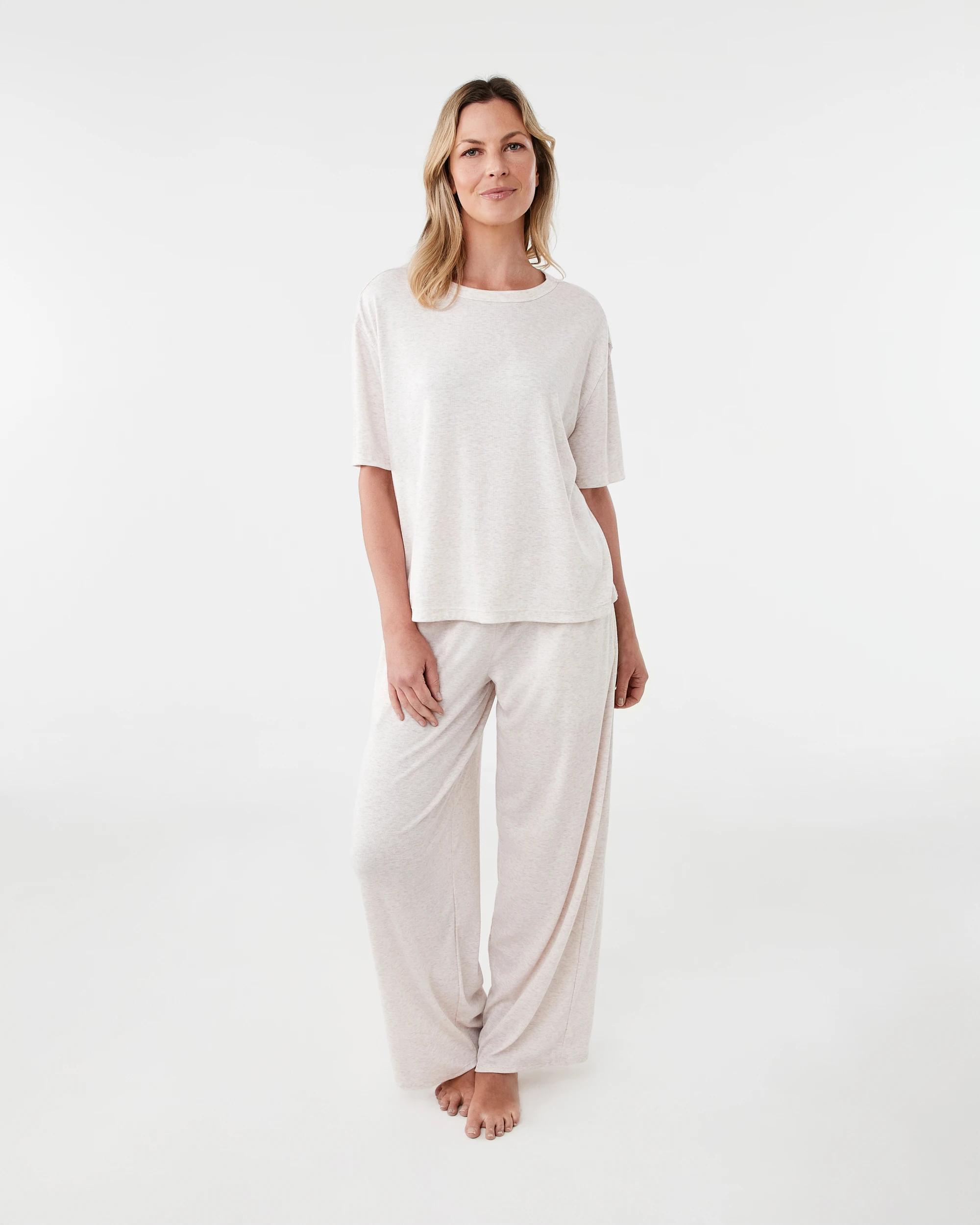 7 Rib Comfort T-shirt Marled Oat, 7 of 7