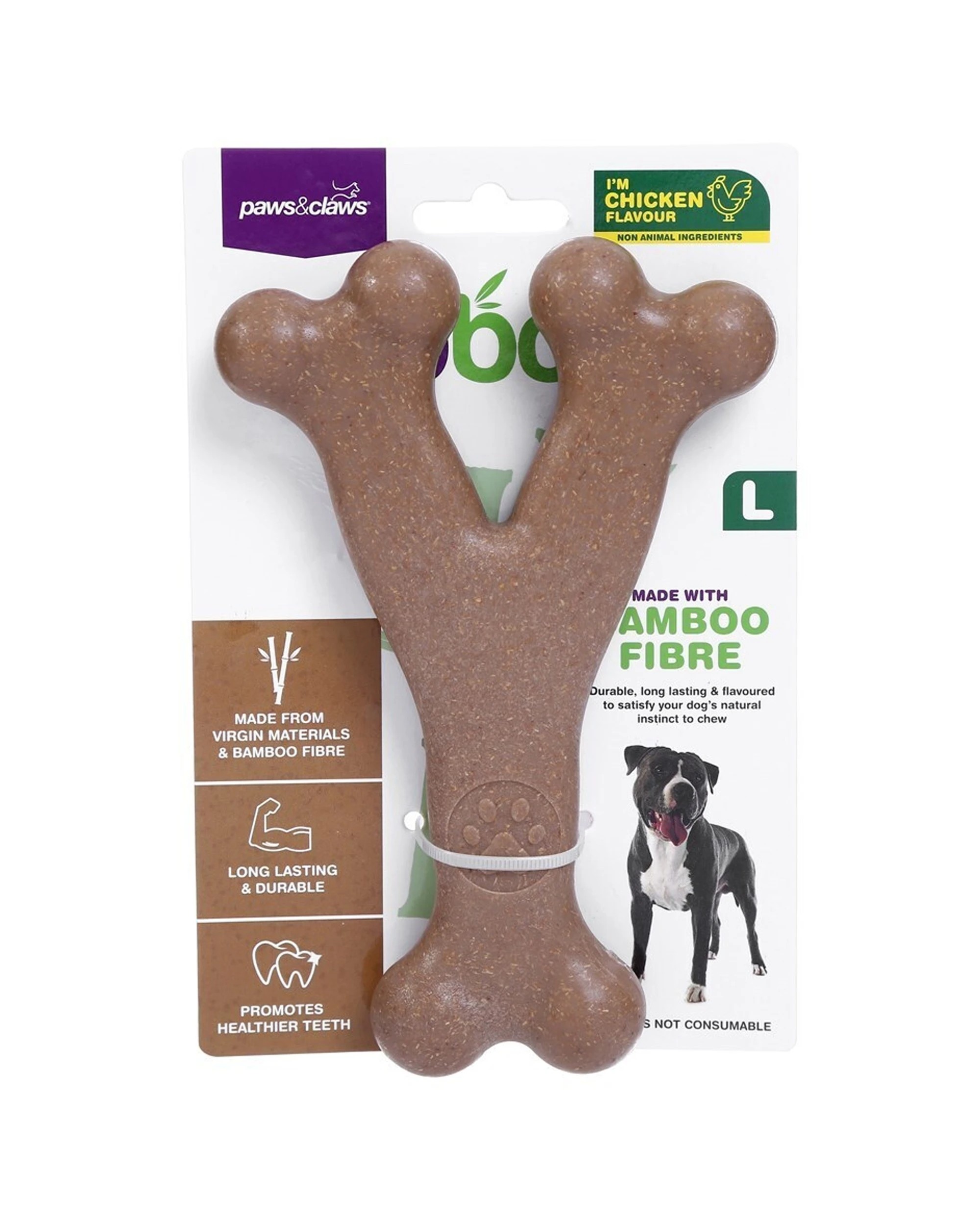 4 Paws And Claws BooBone Large Wishbone Dog Chew Toy 2 Pack Assorted Flavour - Assorted, 4 of 5