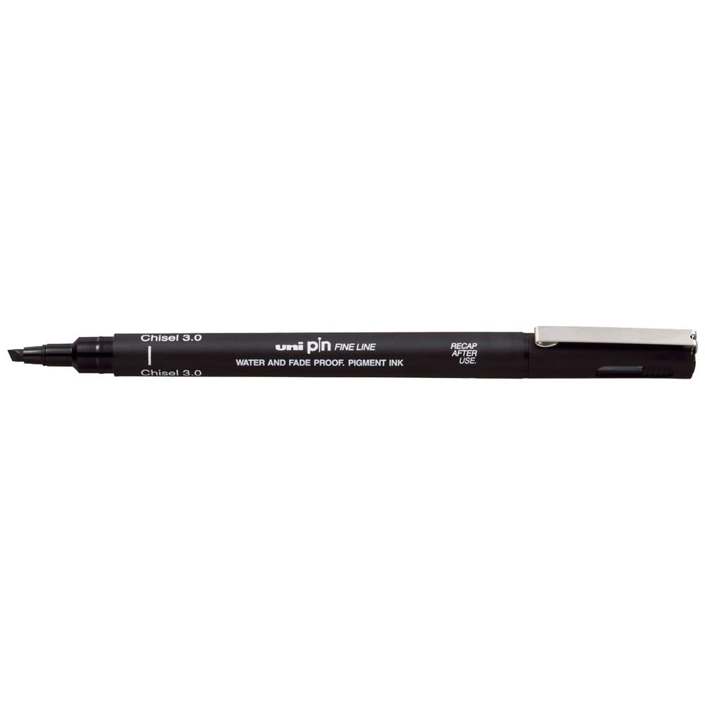 1 Uni Pin Fineliner 3 mm Chisel Tip Black, 1 of 3