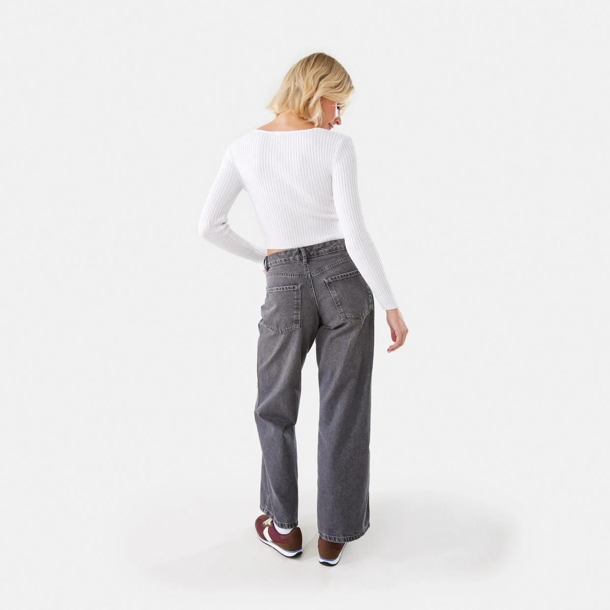 6 Straight Leg Stud Jeans Grey Wash, 6 of 9