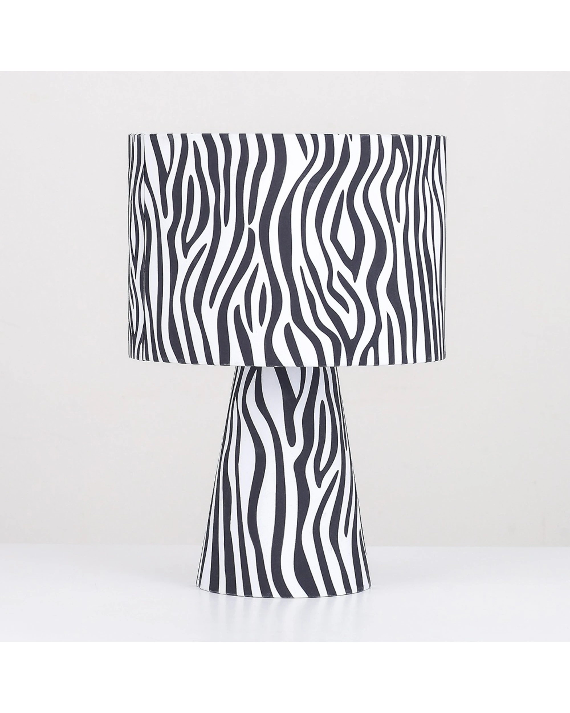 Lexi Lighting Momo Table Lamp Zebra Print Fabric Shade 41cm - Pattern ...