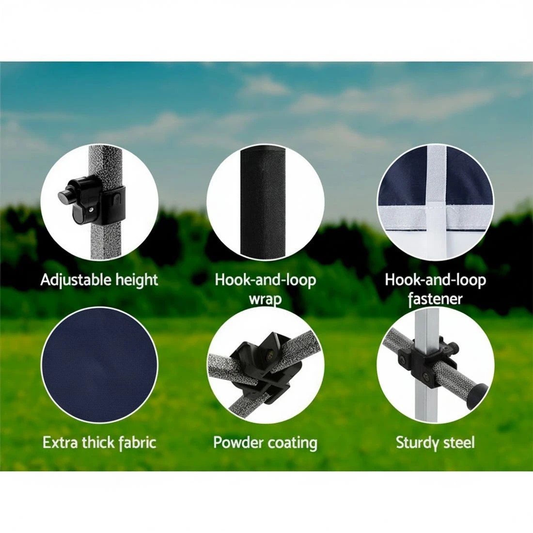 6 Instahut Gazebo 3x4.5 Pop Up Marquee Folding Tent Wedding Gazebos Camping Outdoor Shade Canopy - Blue, 6 of 9