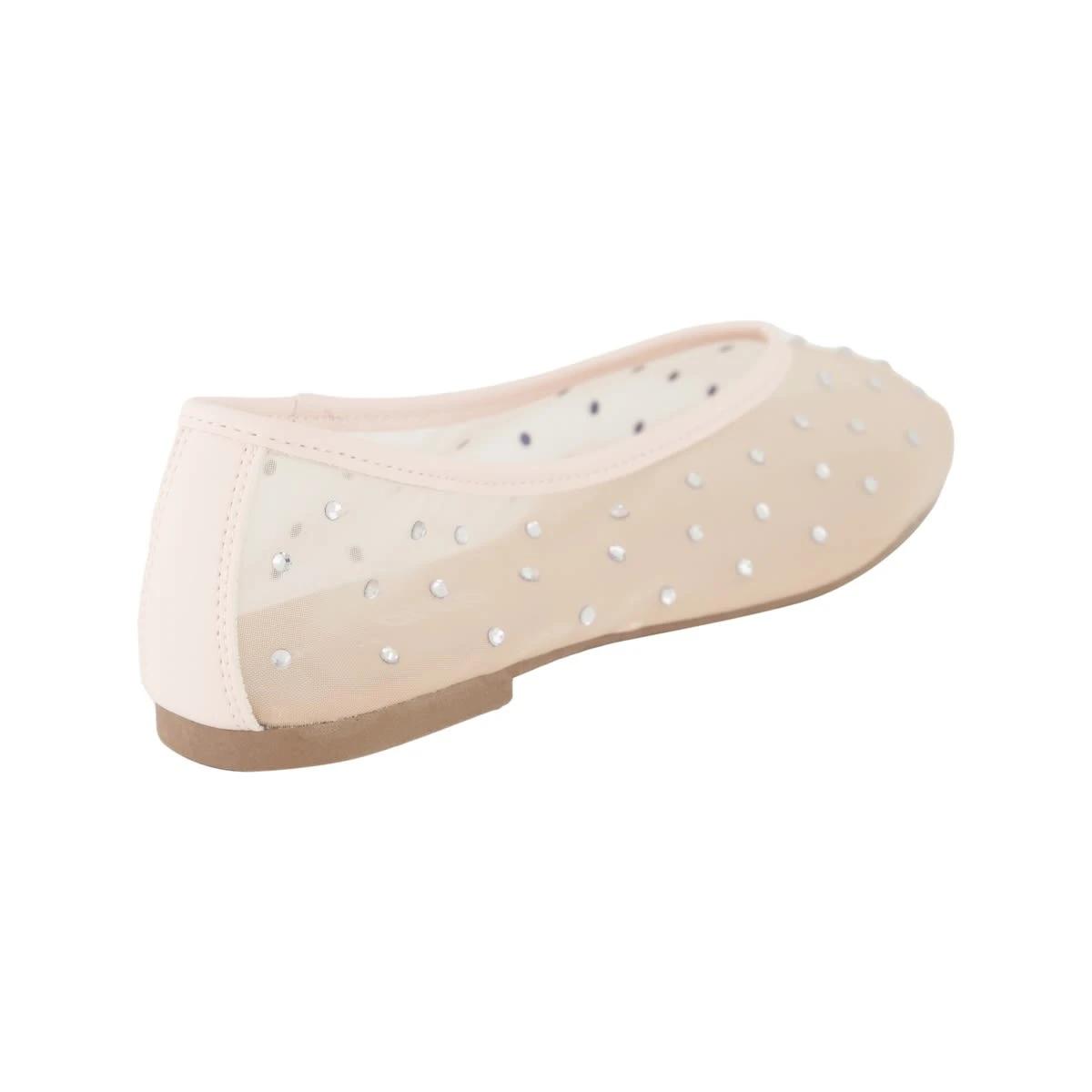 4 Diamante Ballet Flats Soft Pink, 4 of 5
