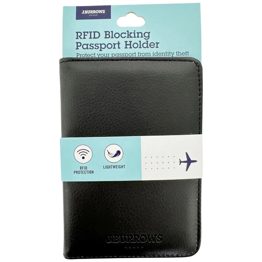 1 J.Burrows Passport Holder Black, 1 of 5