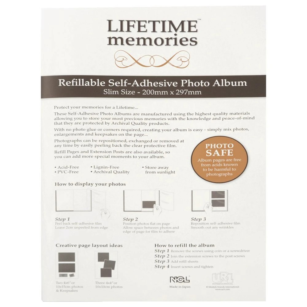 4 NCL A4 Refillable Self Adhesive Photo Album 20 Page Green, 4 of 4