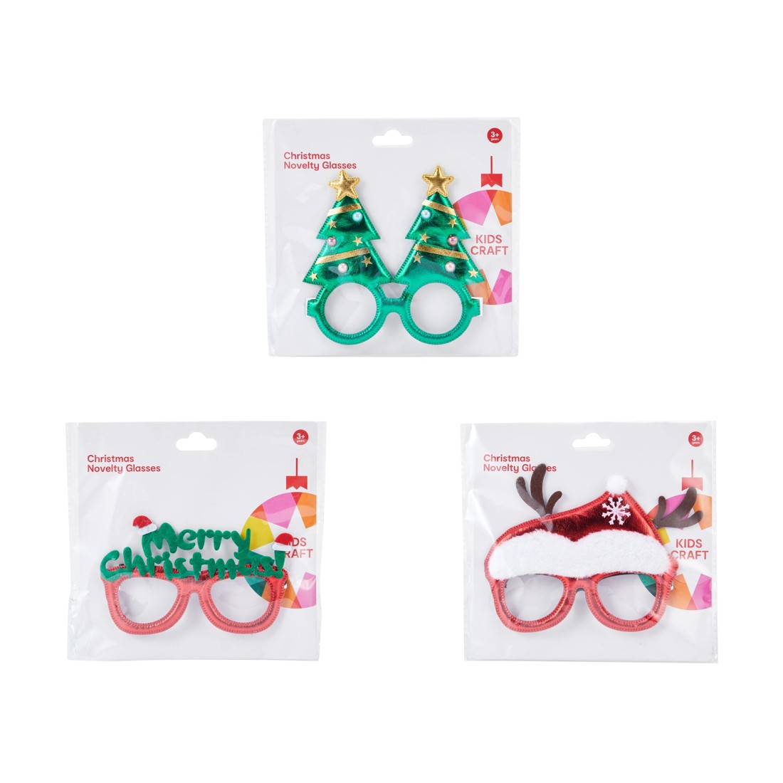 1 Christmas Novelty Glasses - Assorted, 1 of 6