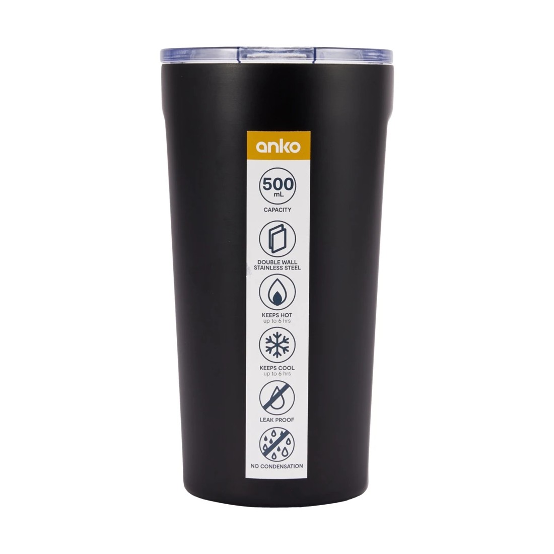 6 500ml Black Stainless Steel Coffee Tumbler, 6 of 6