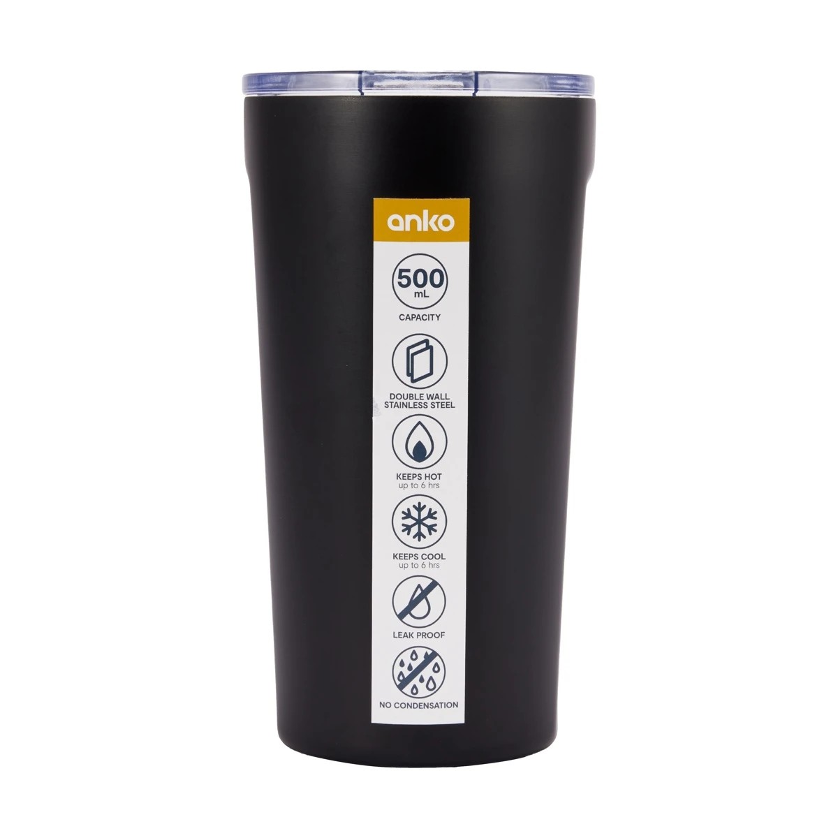 6 500ml Black Stainless Steel Coffee Tumbler, 6 of 6
