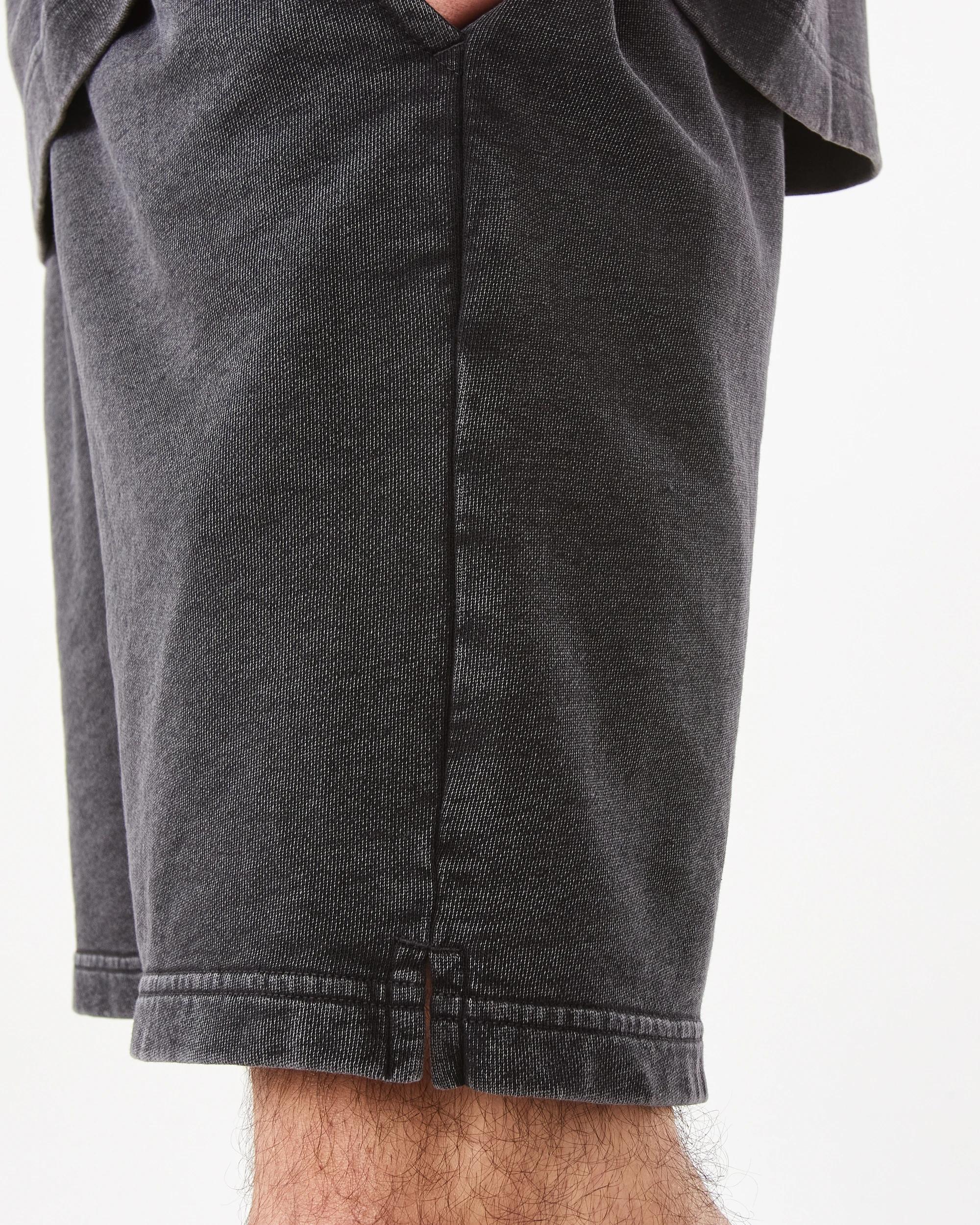 7 Elastic Waistband Washed Terry Shorts Black, 7 of 8