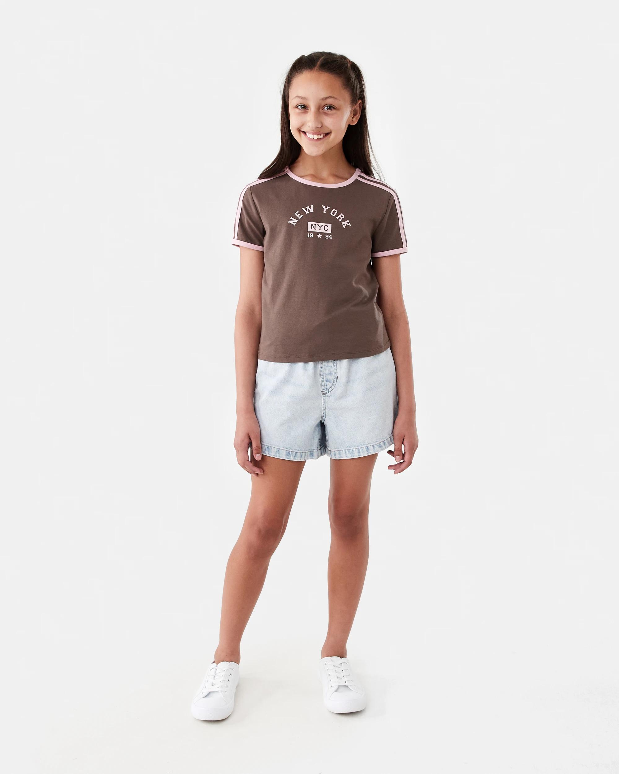 6 Short Sleeve Ringer T-shirt Brn Ny, 6 of 7