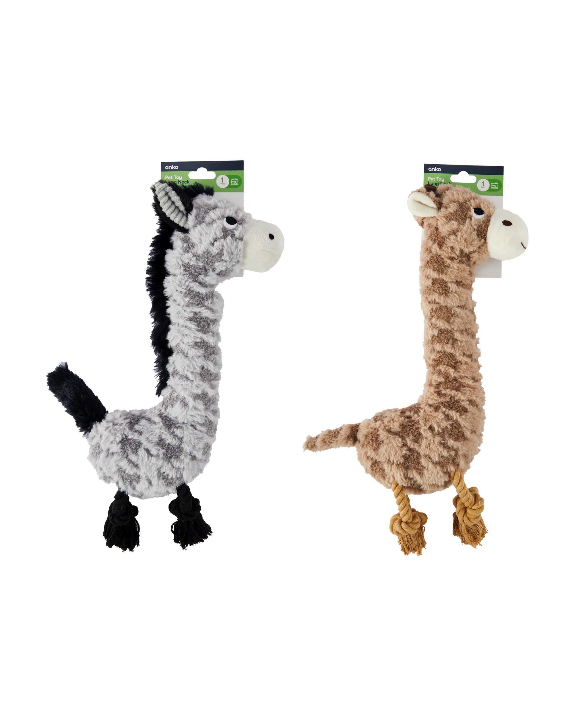 4 Pet Toy Long Neck Squeaker Plush - Assorted, 4 of 4