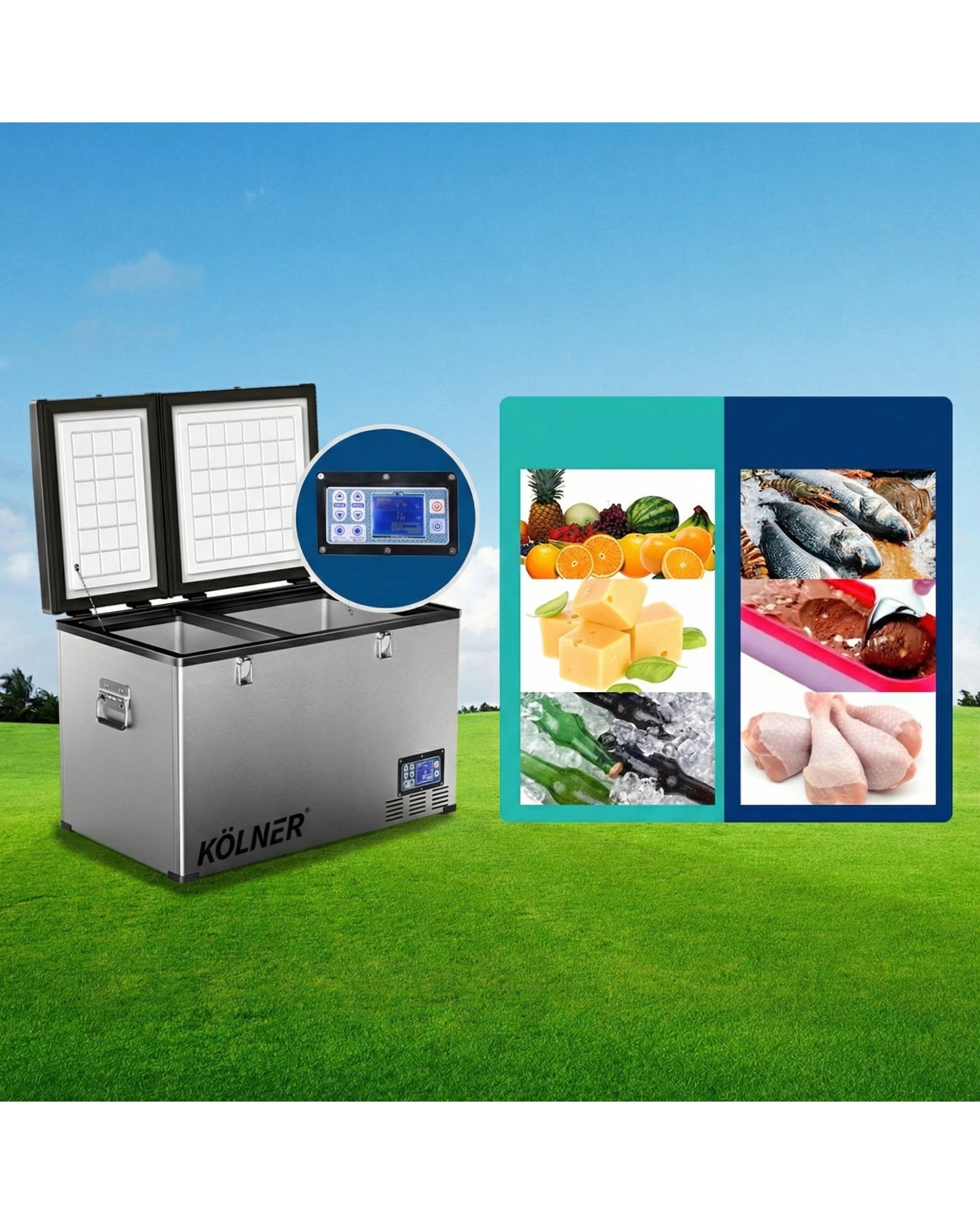 6 Kolner 80L Portable Fridge Cooler Freezer Refrigerator Camping Car Travel Stainless Steel - Silver, 6 of 10