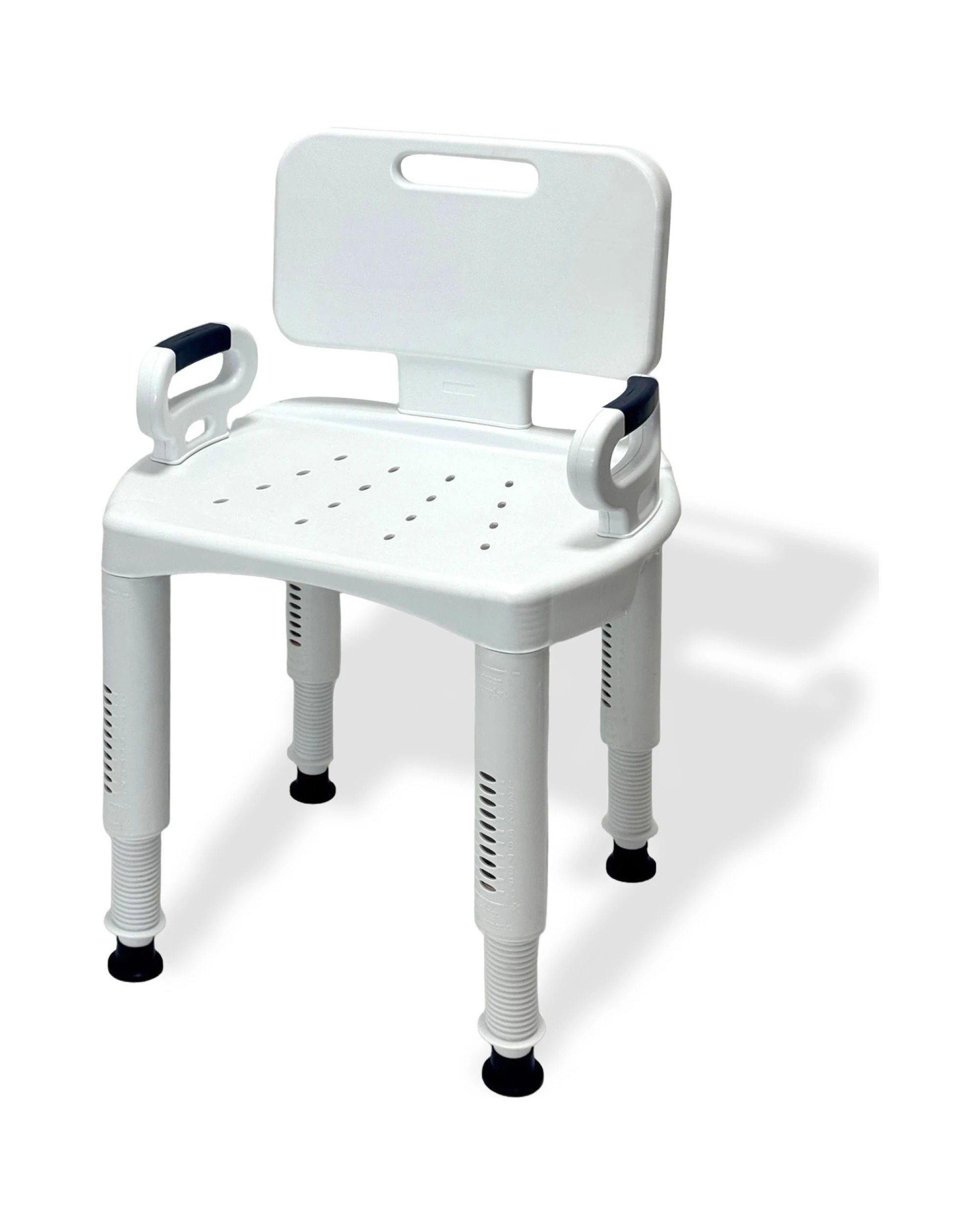 1 Orthonica Adjustable Shower Chair Armrests 158kg Capacity Bathroom Aid Bath Tub Stool Seat - White, 1 of 7
