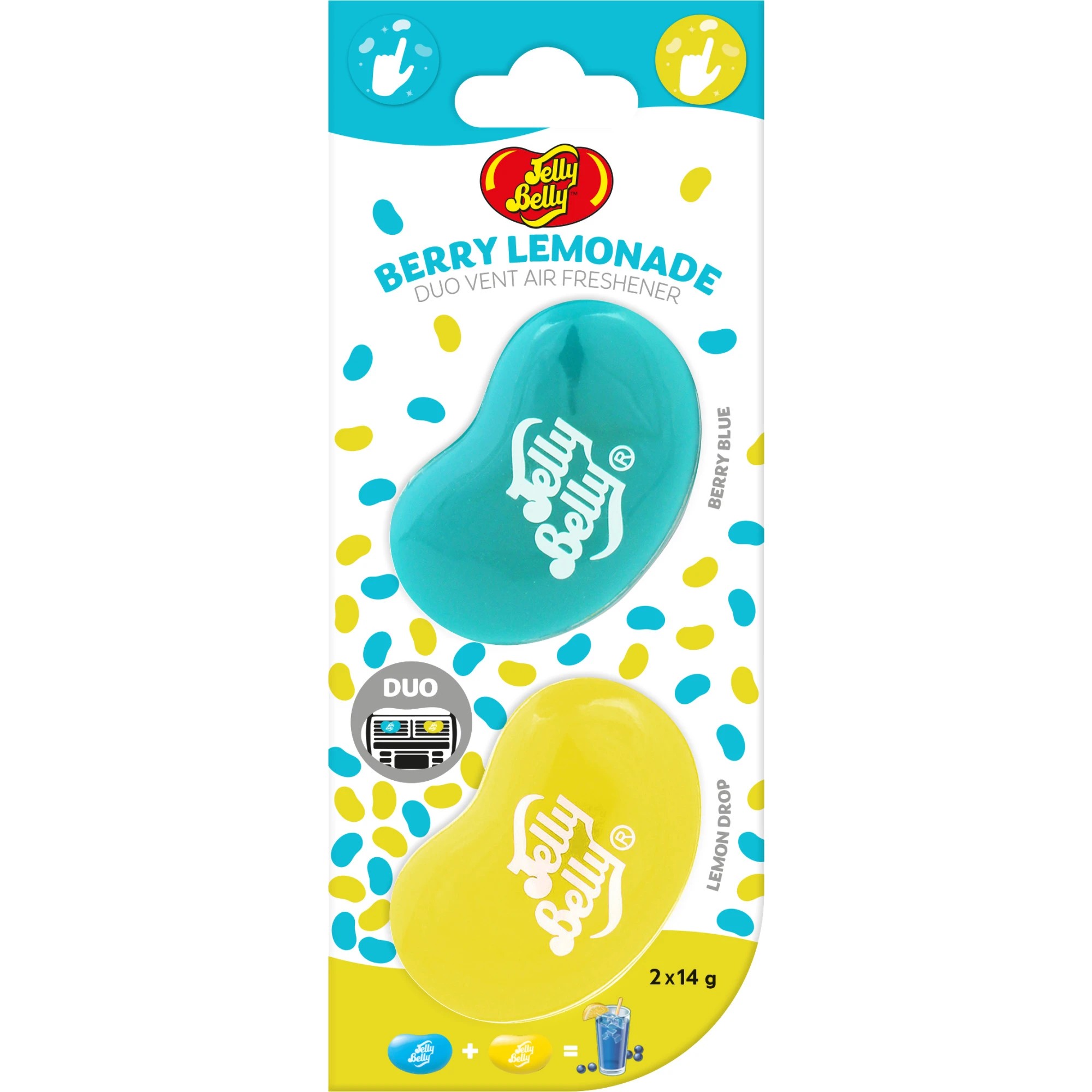 1 Jelly Belly Duo Vent Air Freshener - Berry Lemonade, 1 of 7