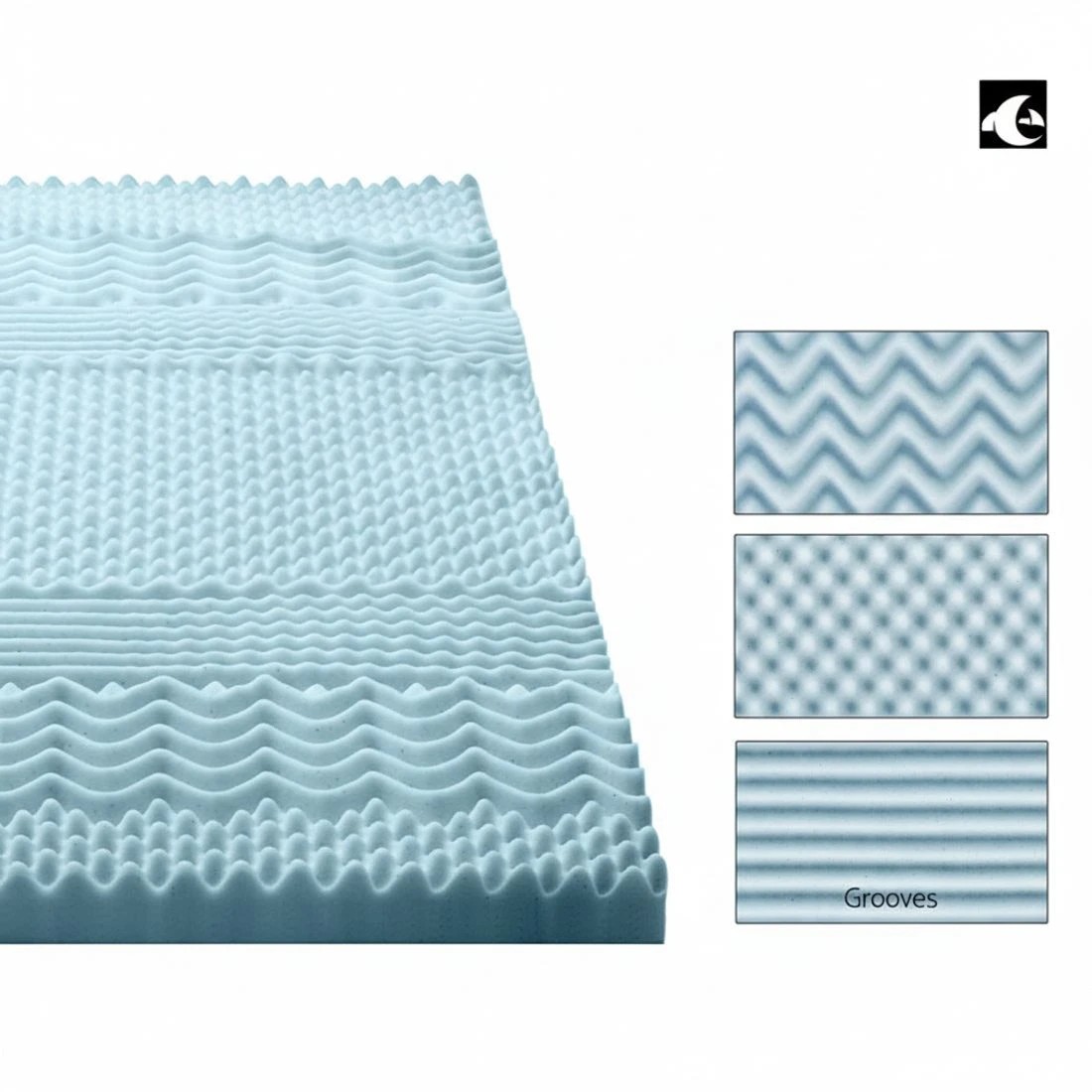 5 Giselle Bedding Memory Foam Mattress Topper 7 - King Bed - Blue, 5 of 5