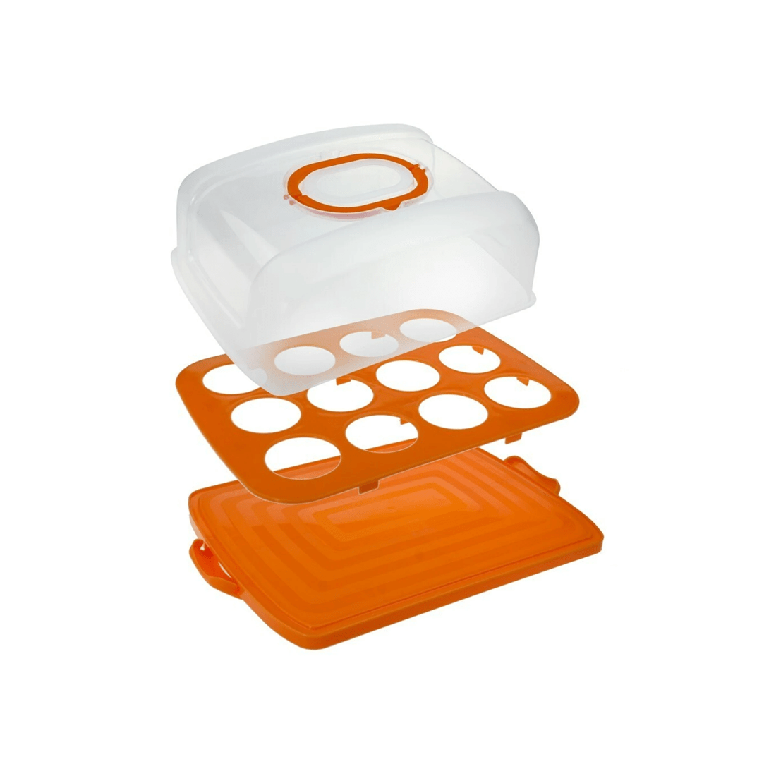 4 Lemon & Lime 37.5cm Rectangle Cake Holder/muffin Tray Food Container W/ Lid Asst
 - Multi, 4 of 5