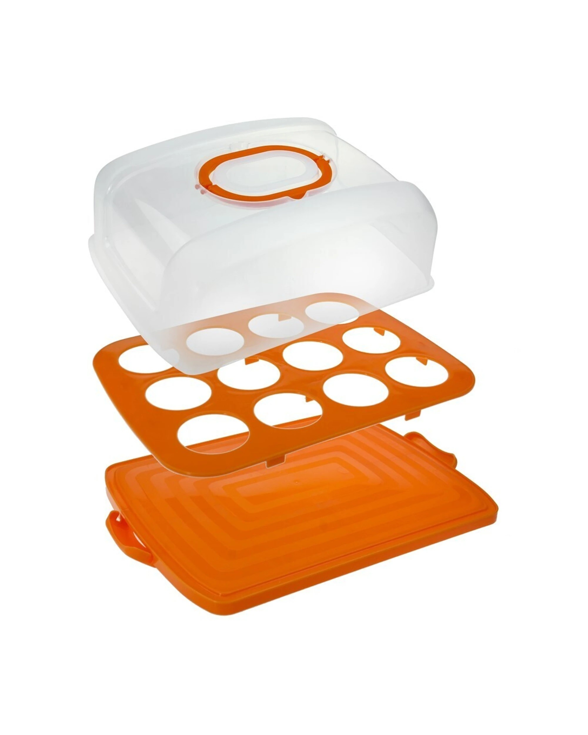 4 Lemon & Lime 37.5cm Rectangle Cake Holder/muffin Tray Food Container W/ Lid - Assorted, 4 of 5