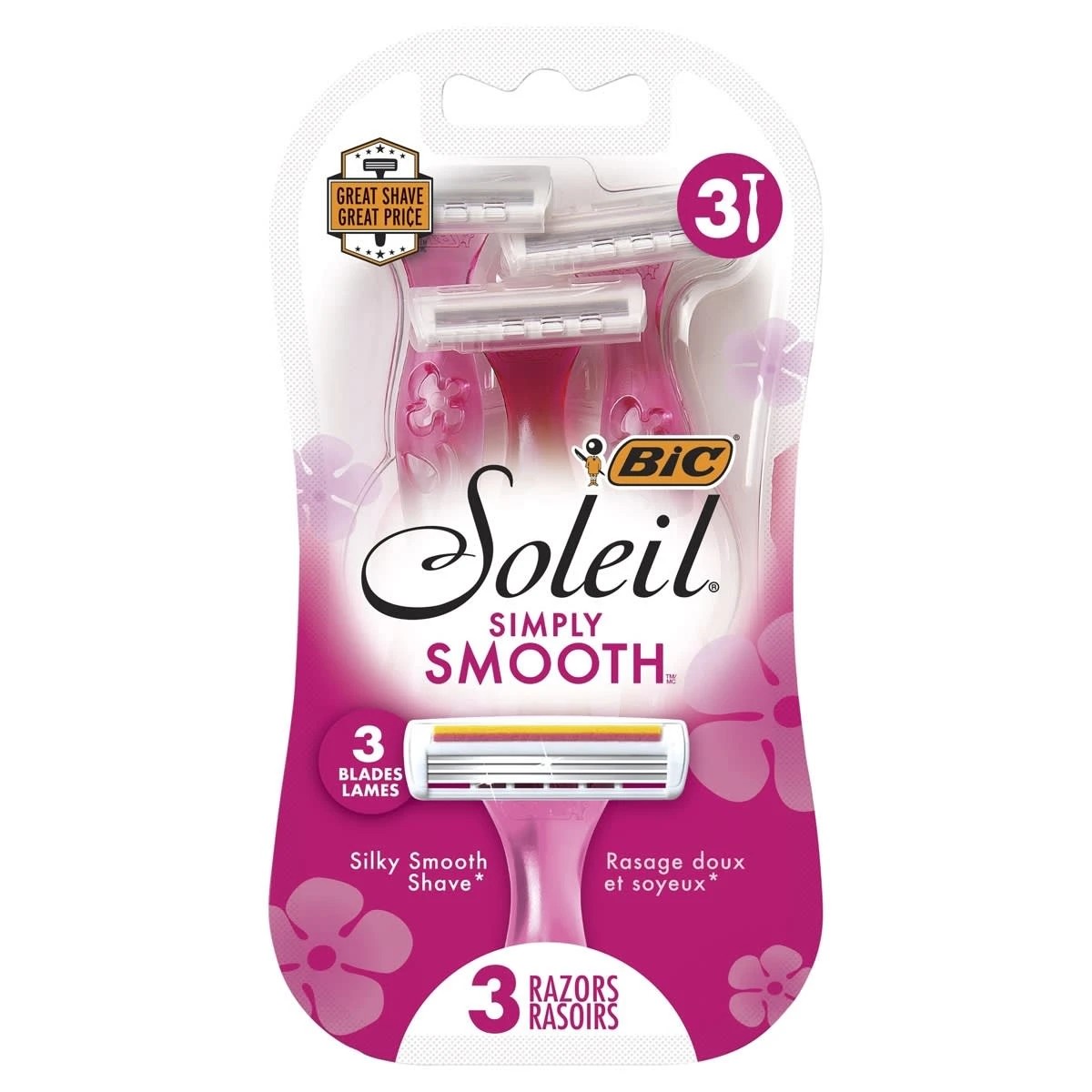 1 BIC 3 Pack Simply Soleil Womens Disposable Razors, 1 of 10