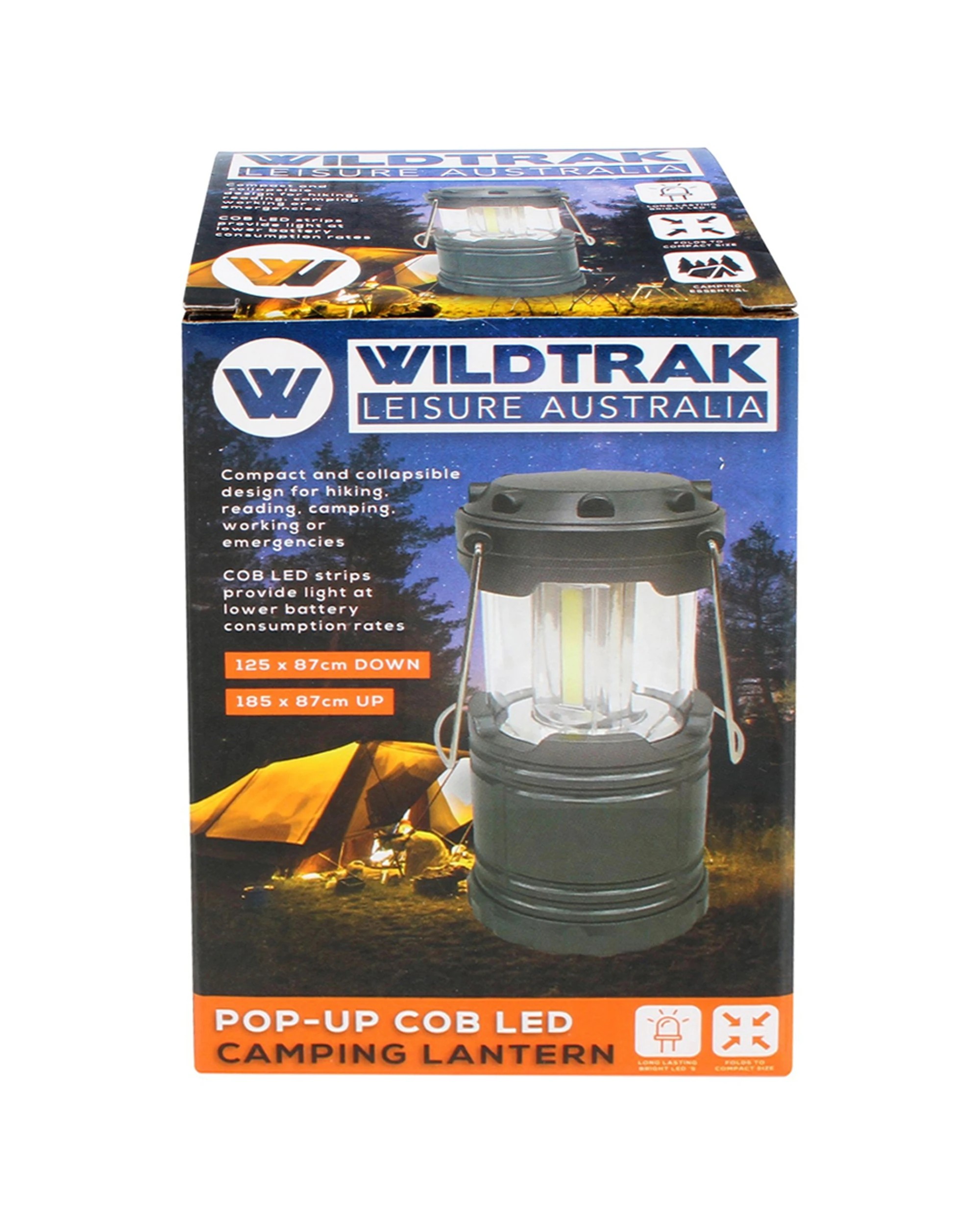 1 Wildtrak LED Pop Up Lantern 500 Lumens 3W COB 3 x AA Included - Black, 1 of 2