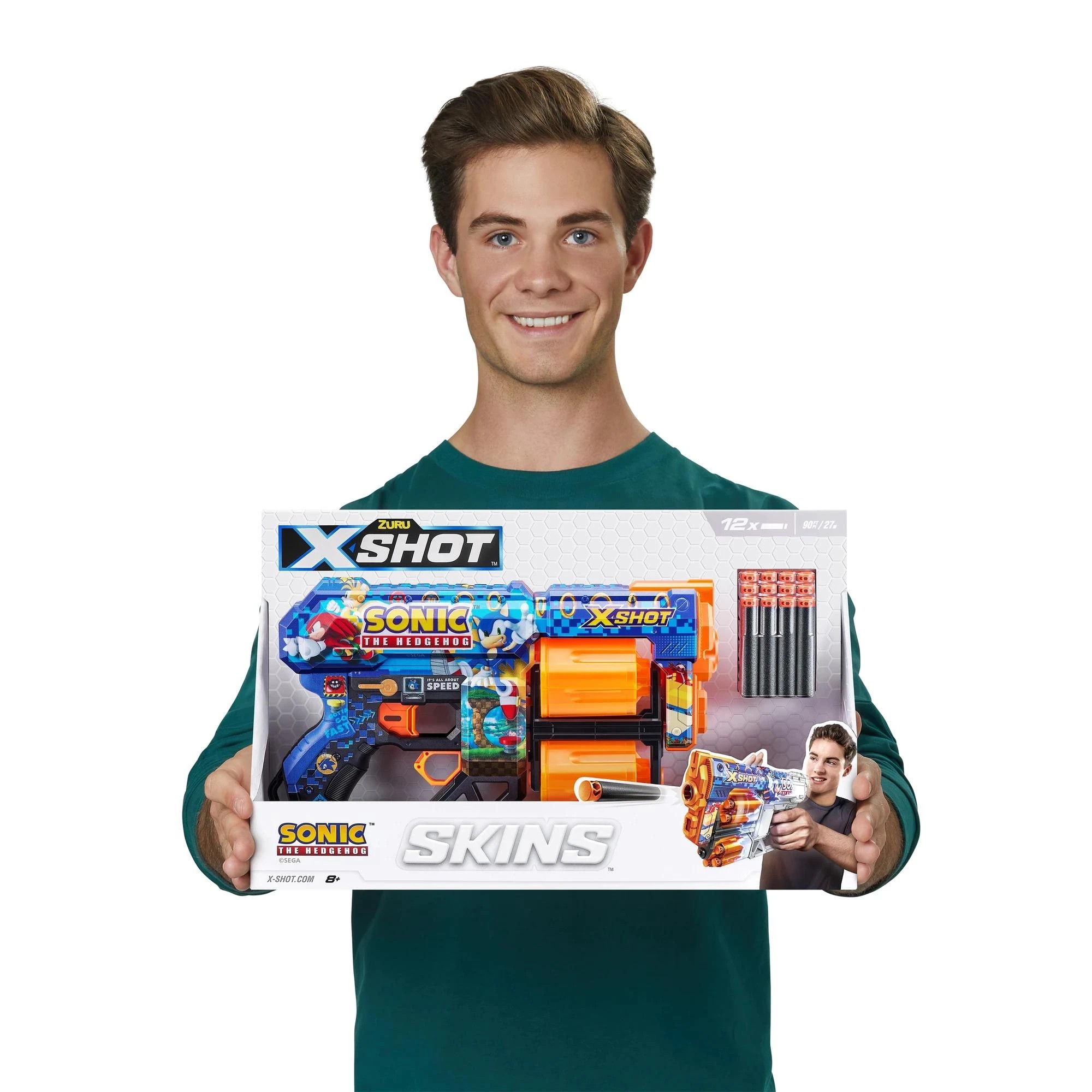 6 XSHOT Skins Sonic Dread Blaster (12 Darts) - Blue, 6 of 10