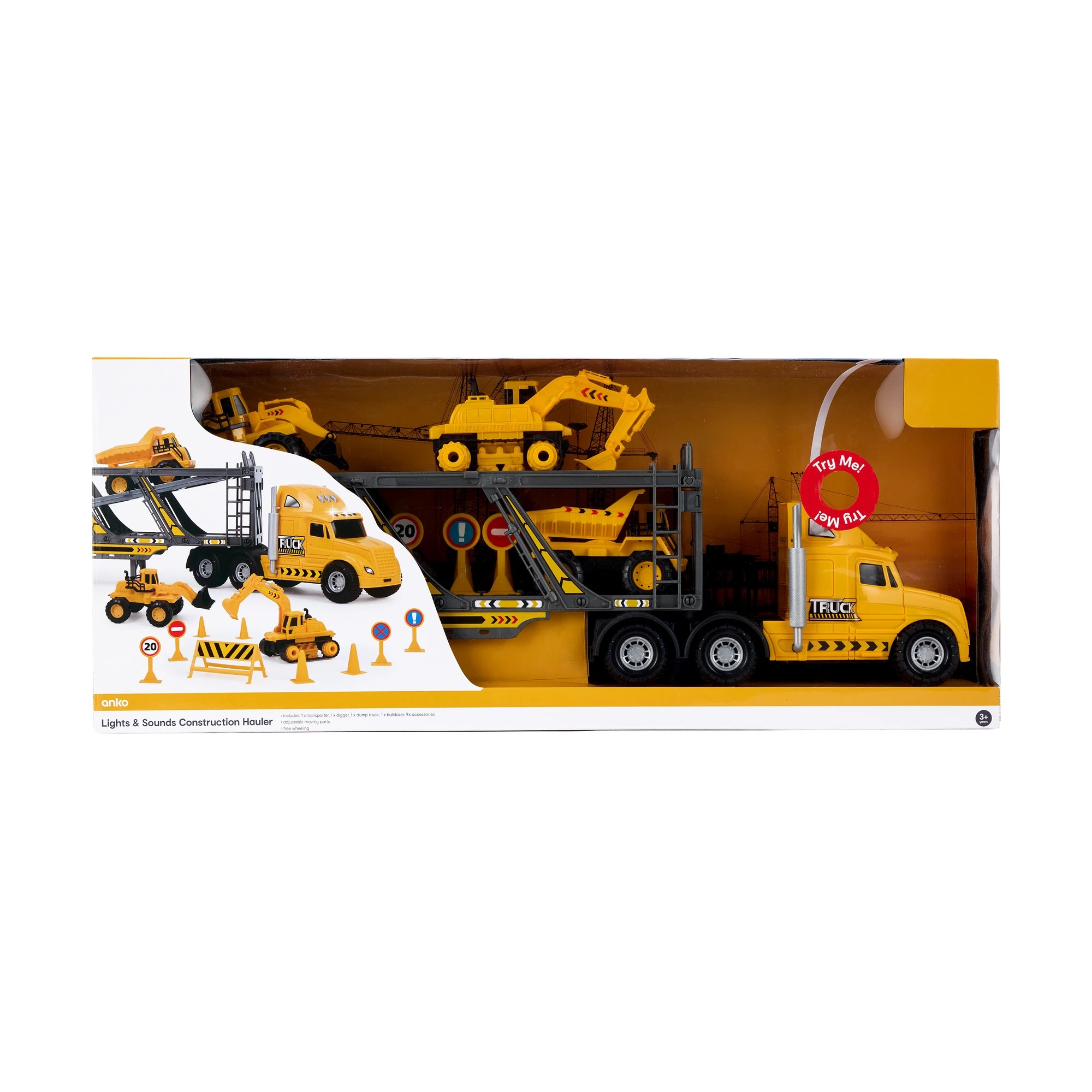 1 Lights and Sounds Construction Hauler Playset, 1 of 9