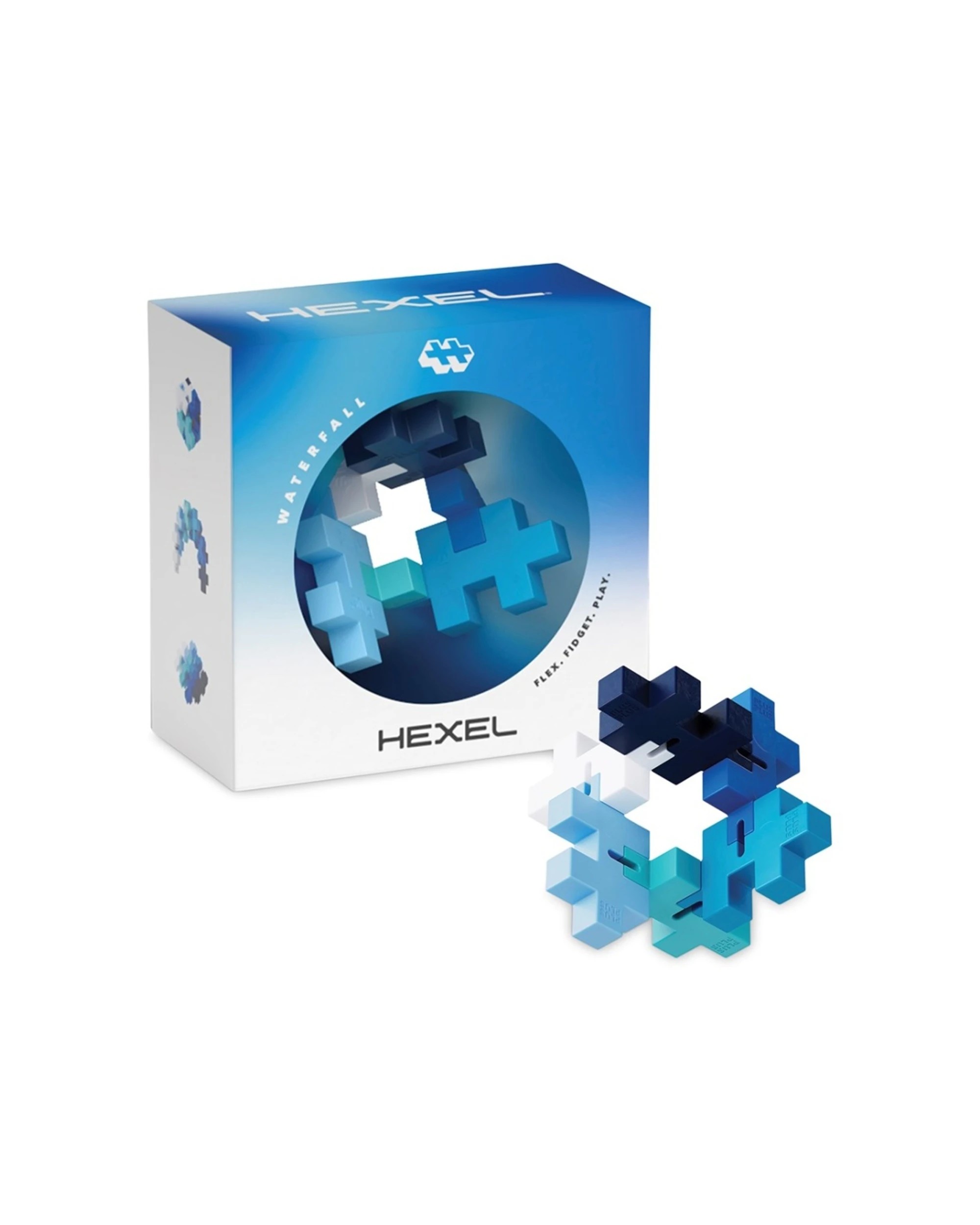 1 Plus-Plus Hexel Fidget Toy Waterfall Kids Child 6 Interconnected Blocks, 1 of 3