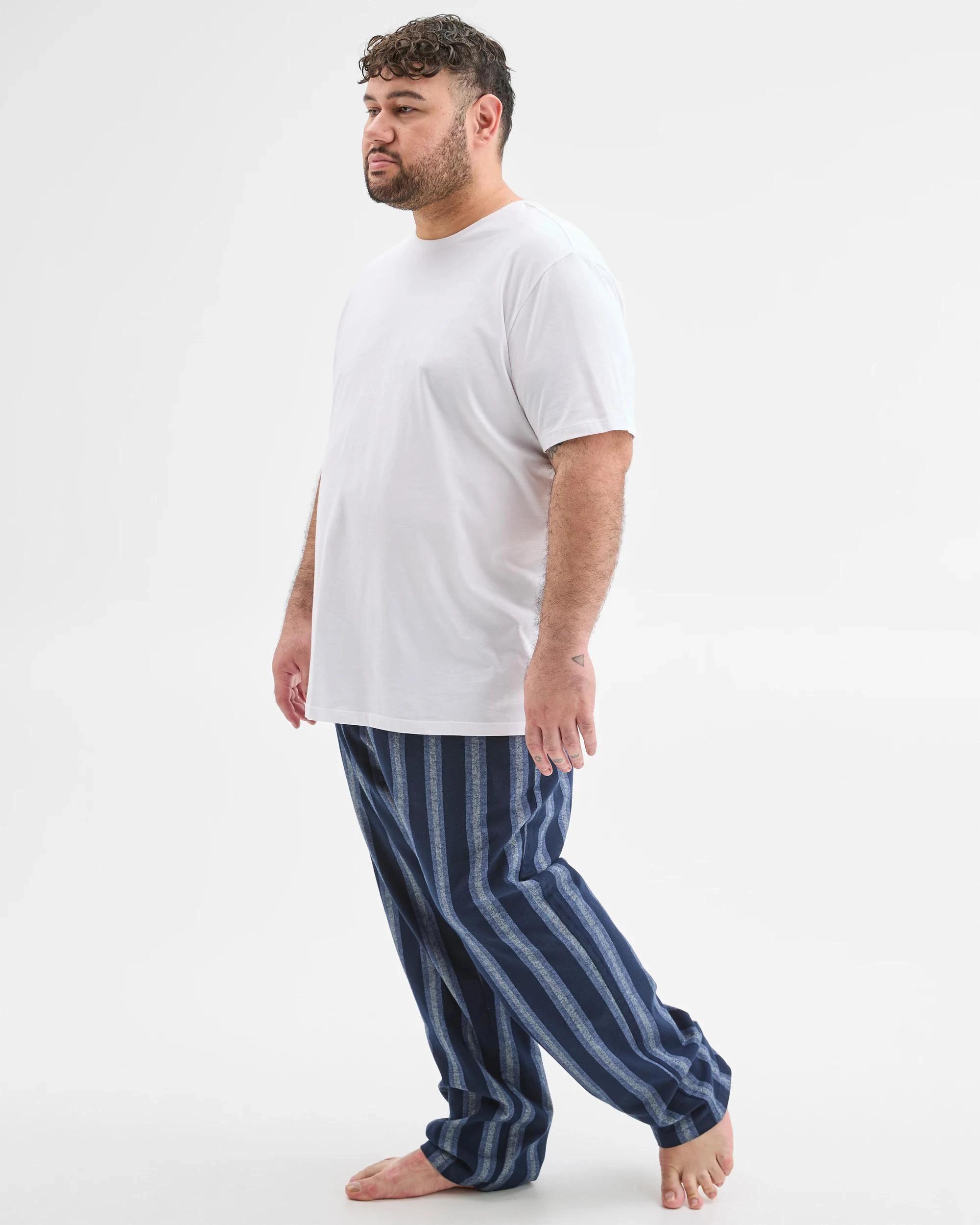 2 Target Man Plus Plus Size Flannelette Sleep Pants NAVY STRIPE, 2 of 3