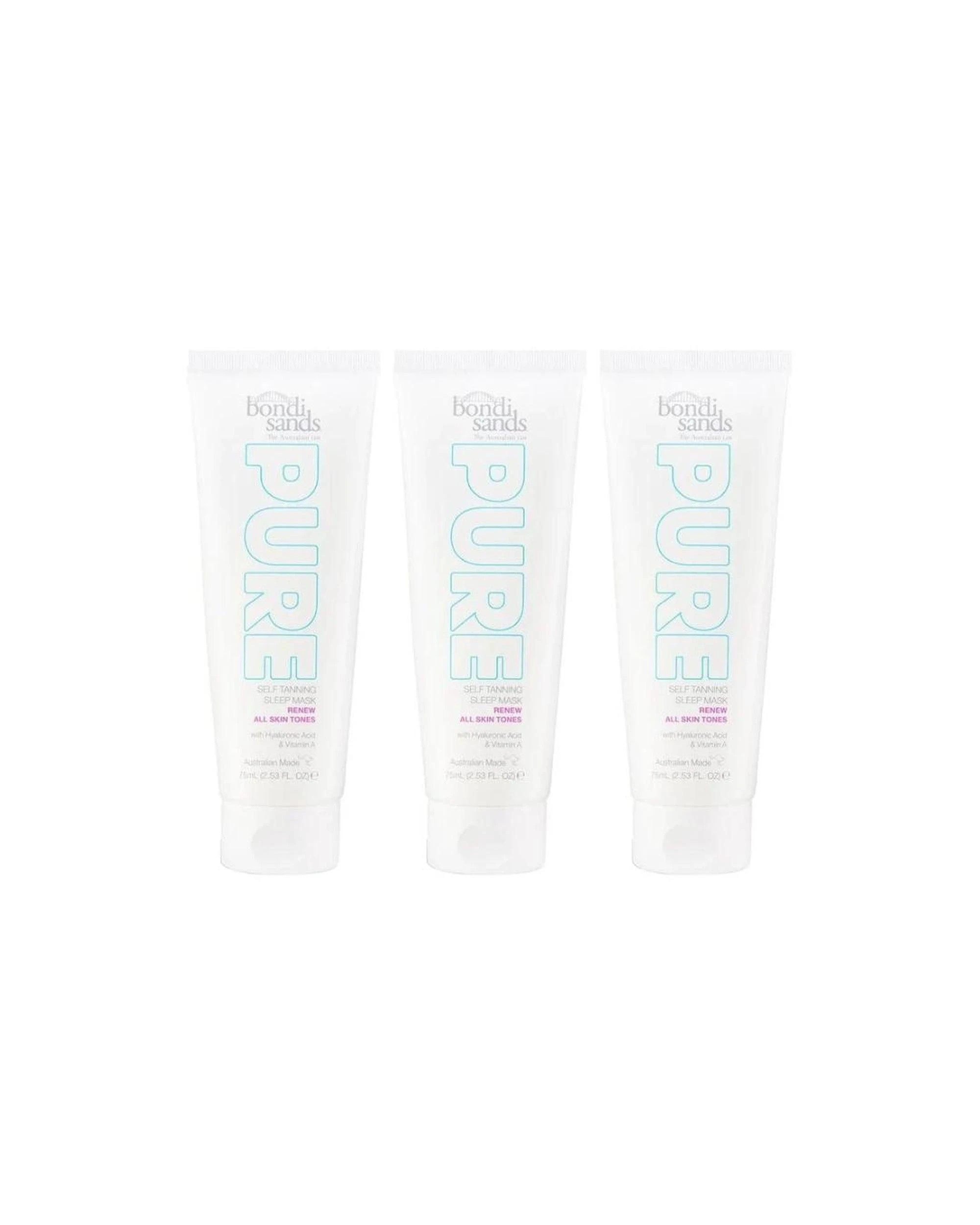 1 3 x Bondi Sands Pure Self Tanning Sleep Mask Renew 75mL, 1 of 1