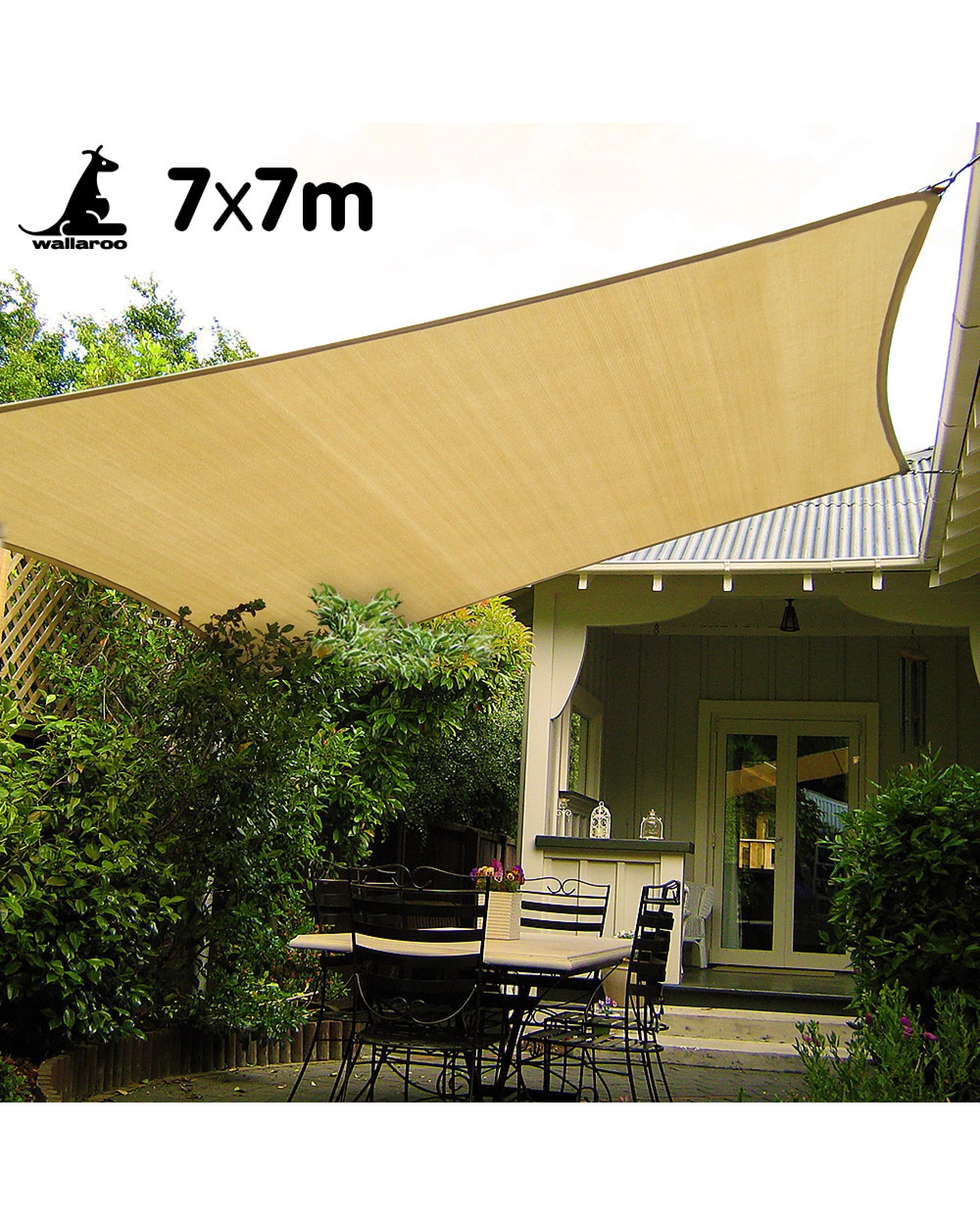 2 Wallaroo 7m x 7m Rectangular Shade Sail - Yellow, 2 of 4