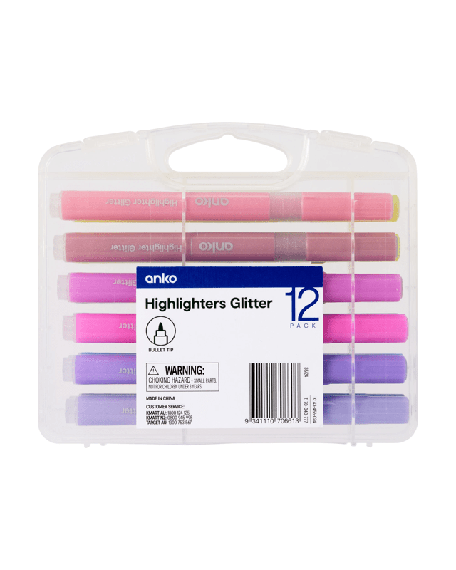 12 Pack Glitter Highligh