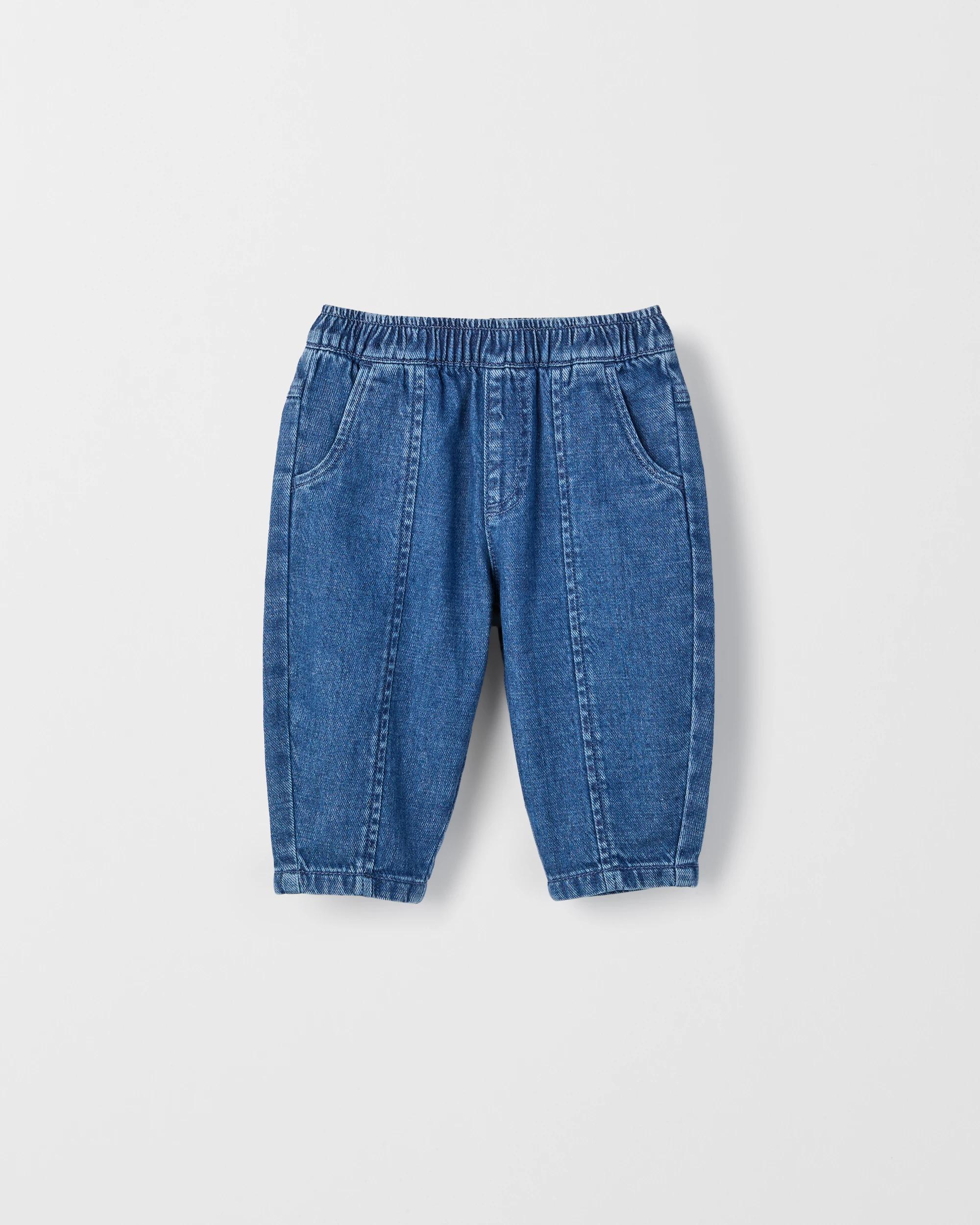 1 Target Denim Baby Denim Panel Barrel Leg Jeans MID DENIM, 1 of 1