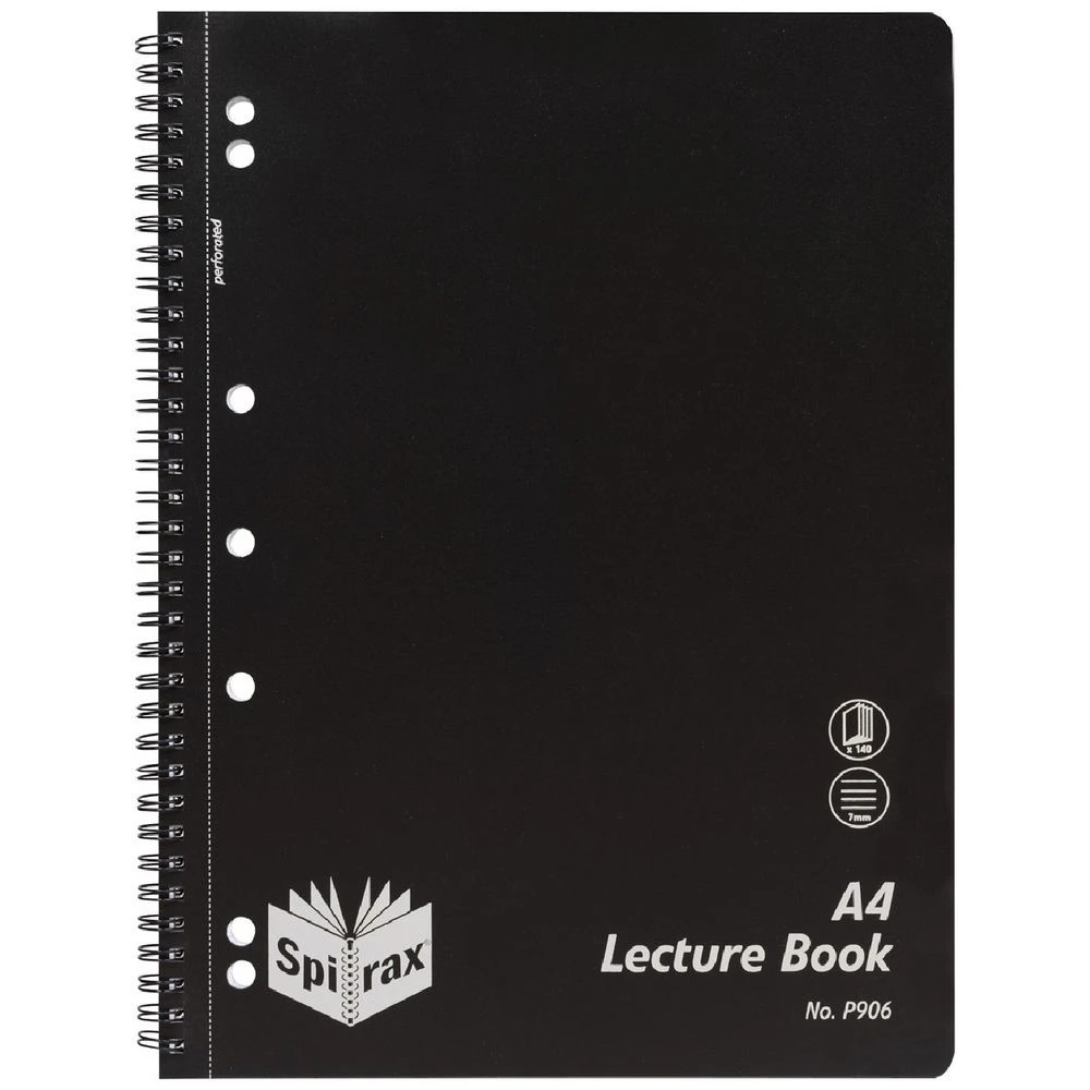 1 Spirax A4 PP Lecture Book 140 Page Black, 1 of 3