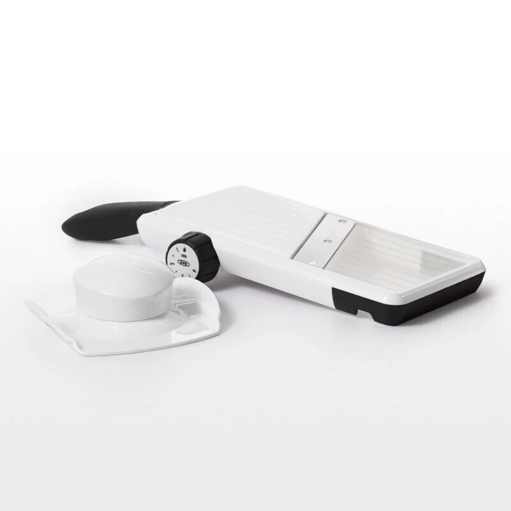 3 OXO Adjustable Hand Held Mandoline Slicer - White, 3 of 4