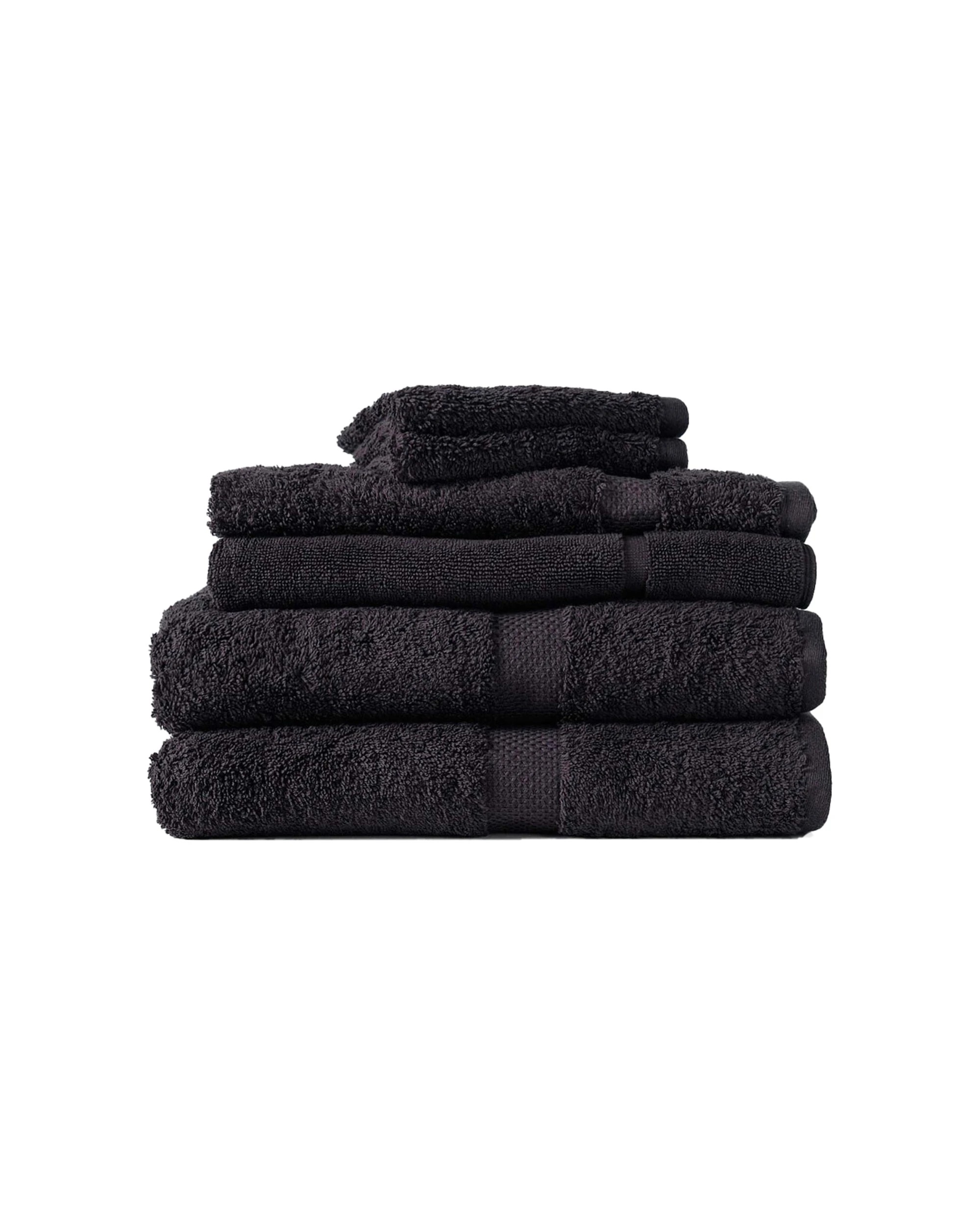 1 Canningvale Royal Splendour 6pc Home Decor Bathroom Towel Set - Black, 1 of 3