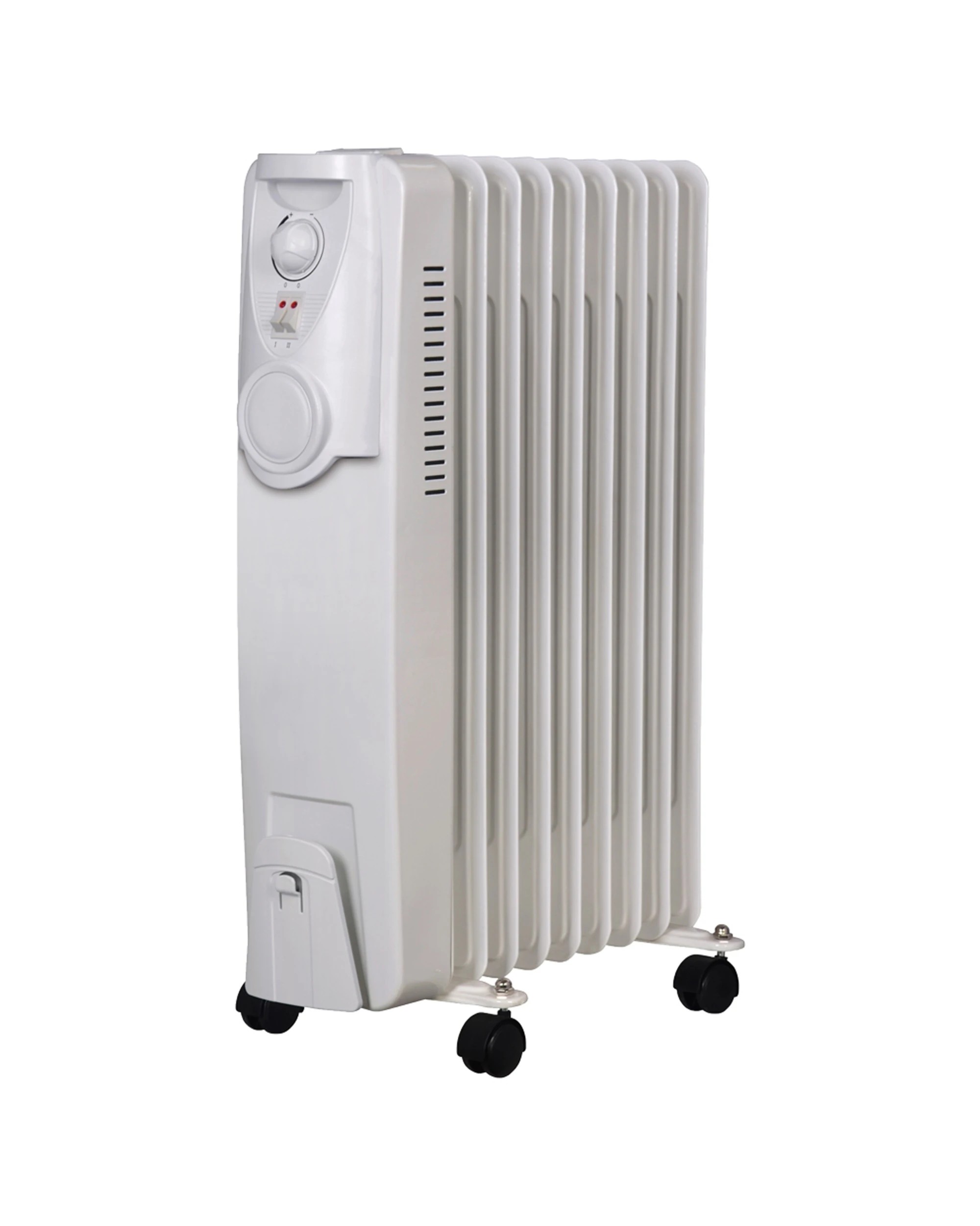 1 Heller Hoch9 2000w Electric Portable 9 Fin Oil Heater/column/castor Wheels - White, 1 of 3