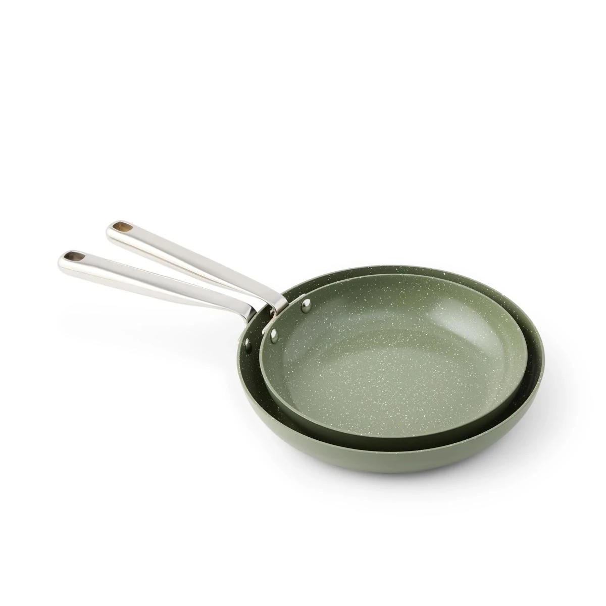 1 2 Pack Ceramic Coated Fry Pans - Green, 1 of 8