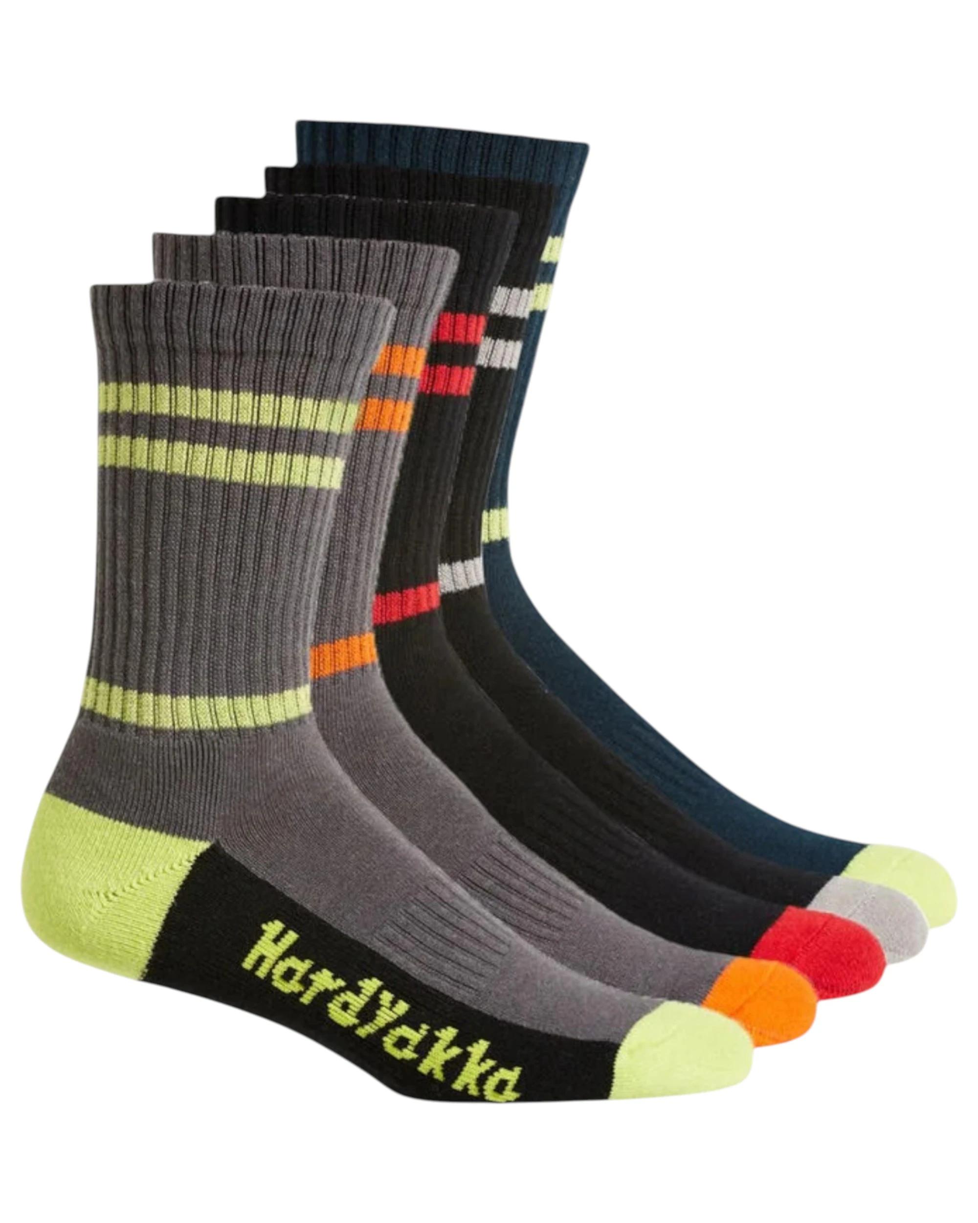 1 Hard Yakka 25 Pairs Mens Crew Work Workwear Socks MULTI COLOURED, 1 of 5