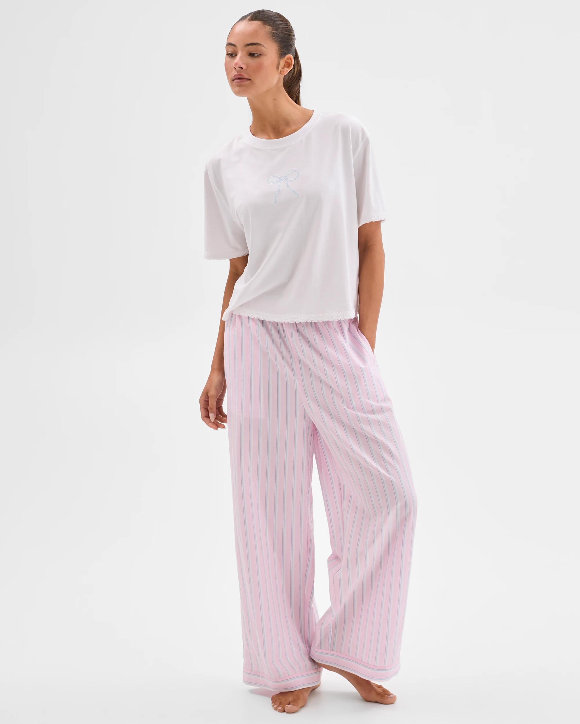 2 Lily Loves Australian Cotton Sleep Pants PINK STRIPE, 2 of 7