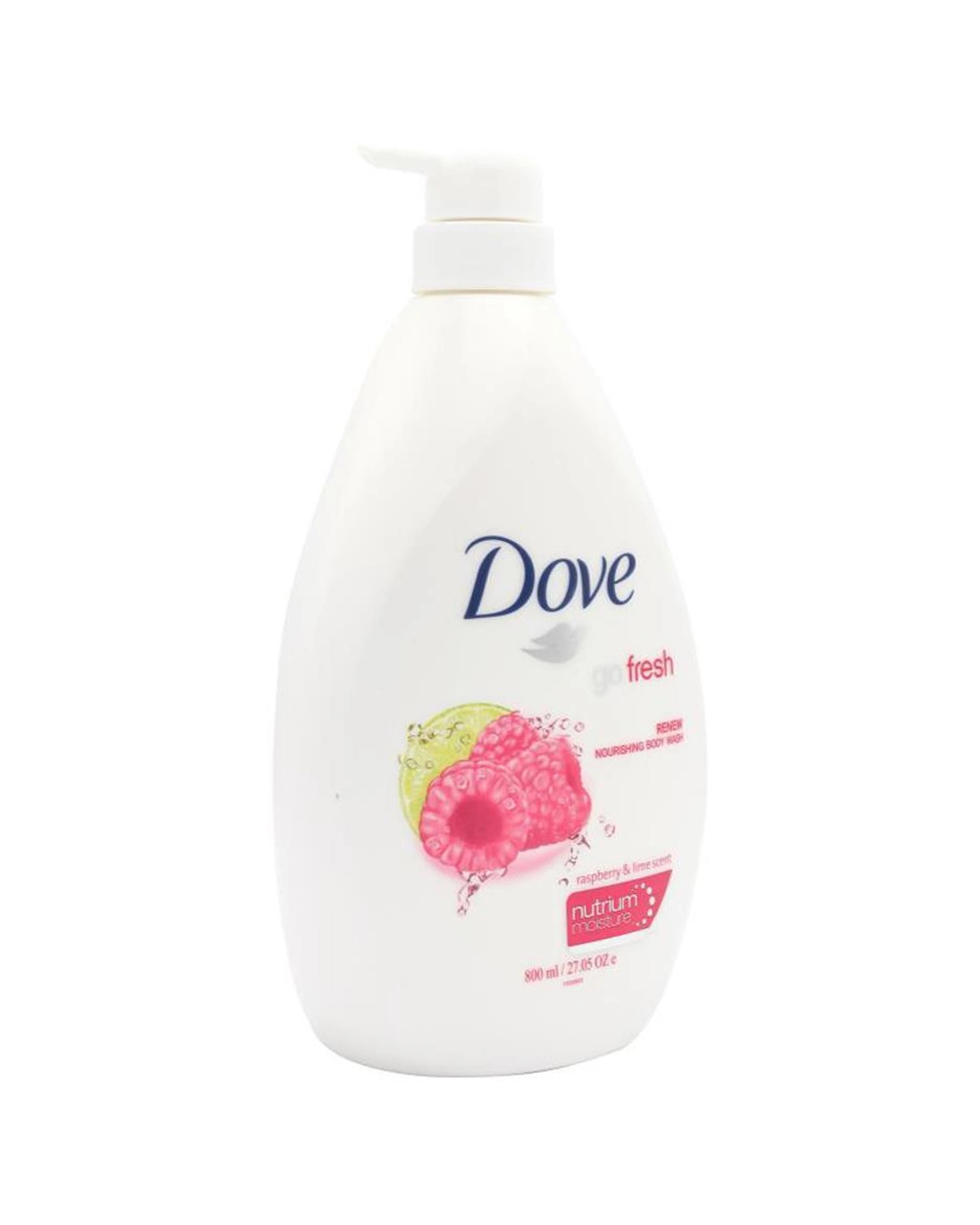 3 Dove Body Wash Go Fresh Raspberry Scent Moisturising Nourishing Shower Gel 800ml - White, 3 of 3