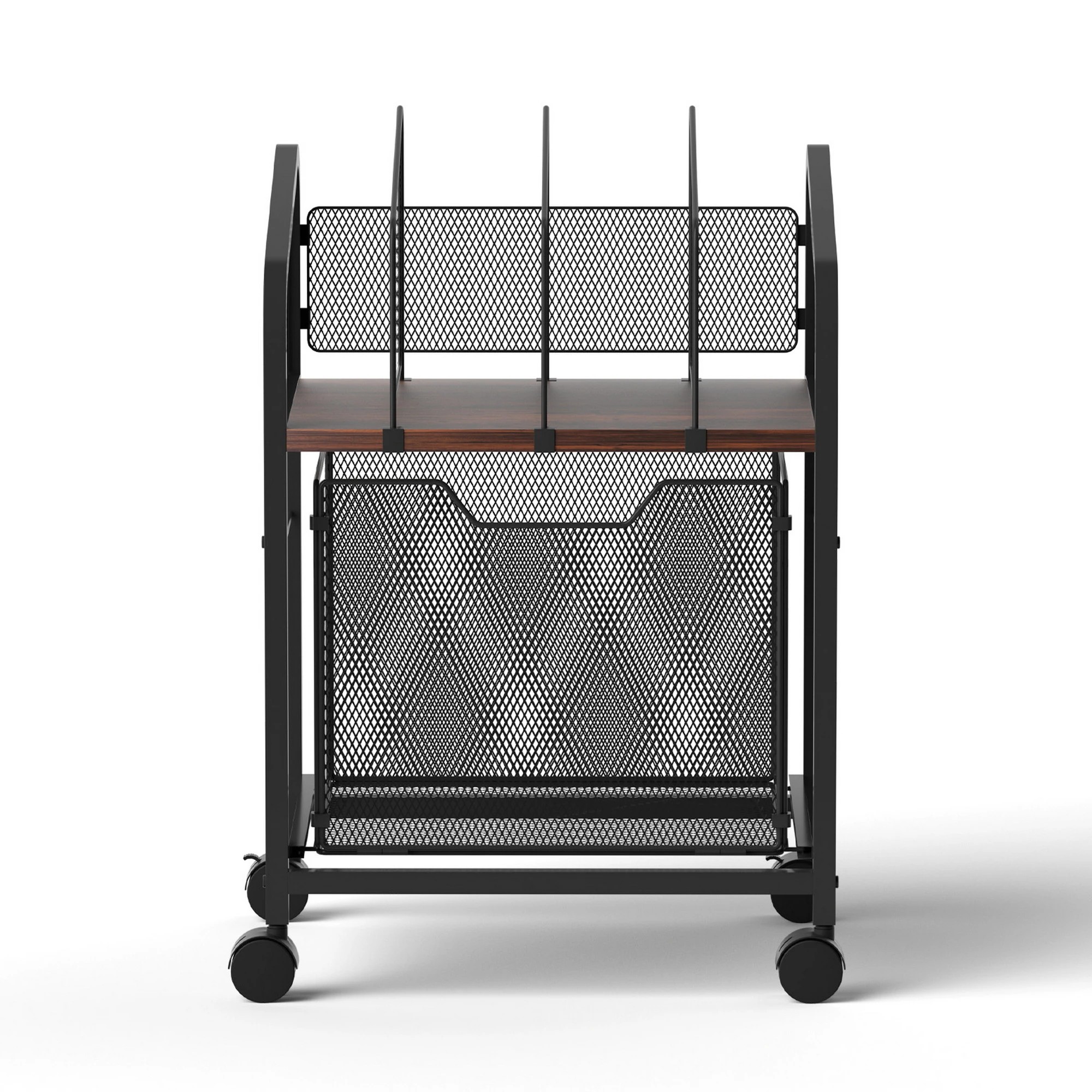 3 Artiss Mobile File Cabinet Rolling with Locking Wheels Wood Top Compact Storage - Black, 3 of 3