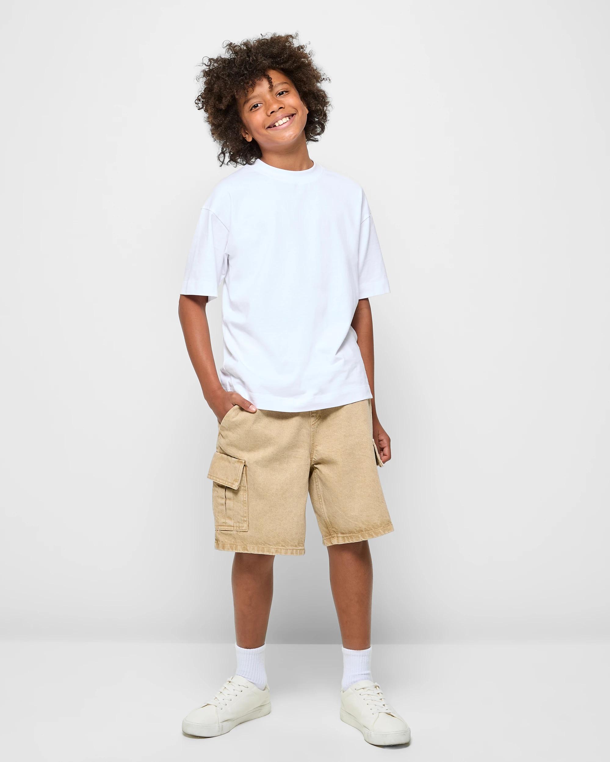 2 Target Denim Cargo Shorts TAN, 2 of 5