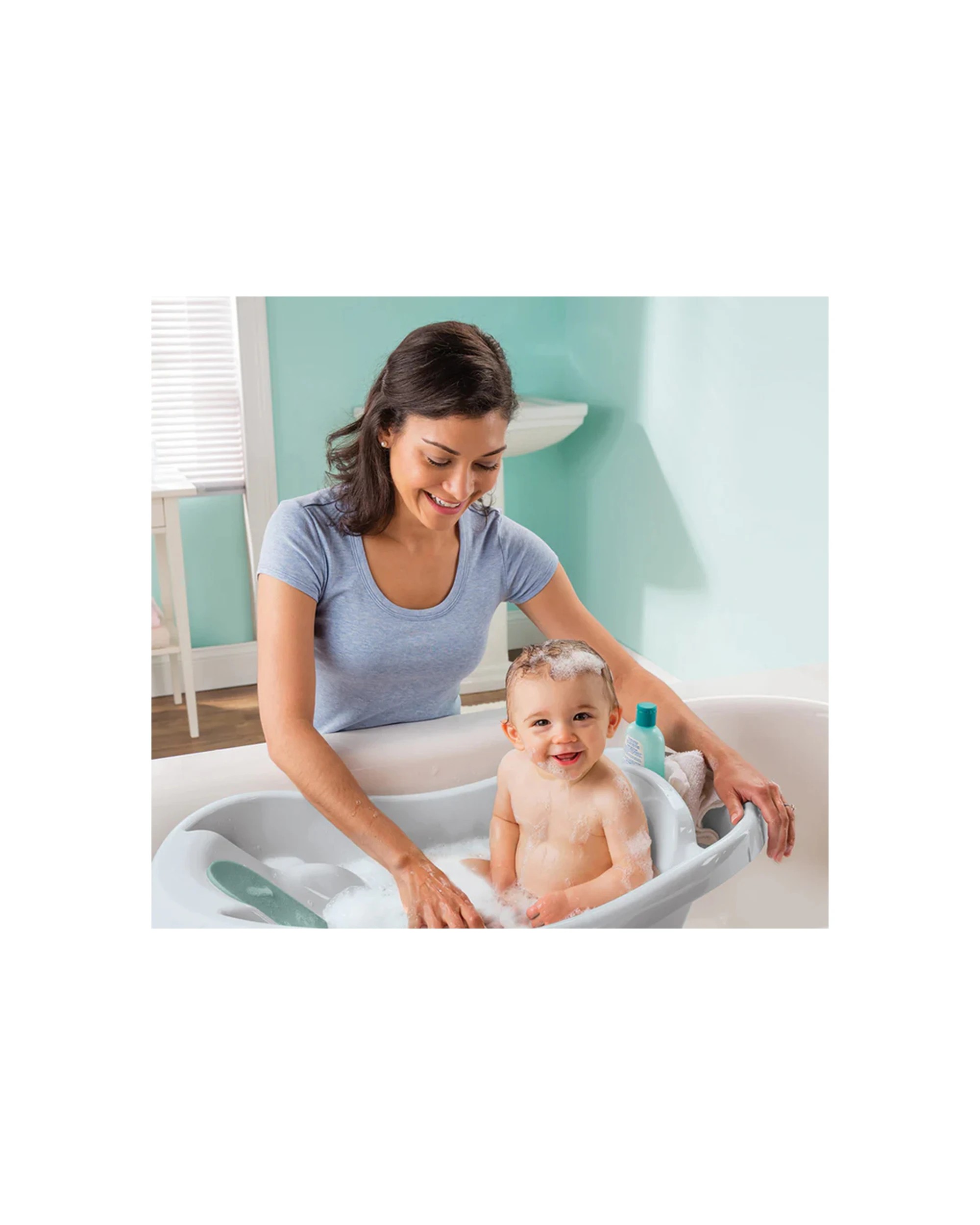 5 Ingenuity Comfy Clean Deluxe Baby Bath Tub Soft Fabric Sling 0-24 Months - White, 5 of 6