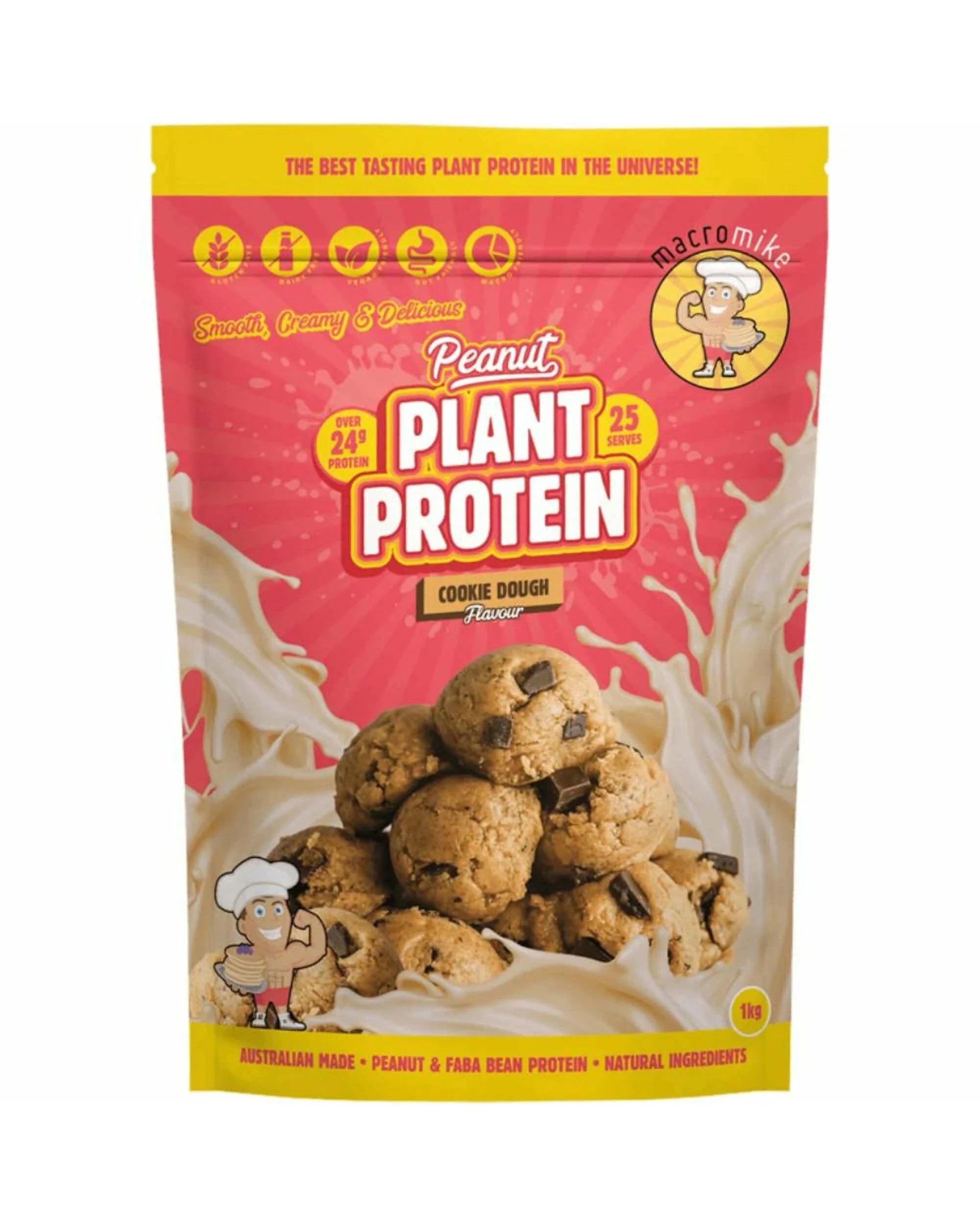 1 Macro Mike Peanut Plant Protein 1kg Cookie Dough, 1 of 5