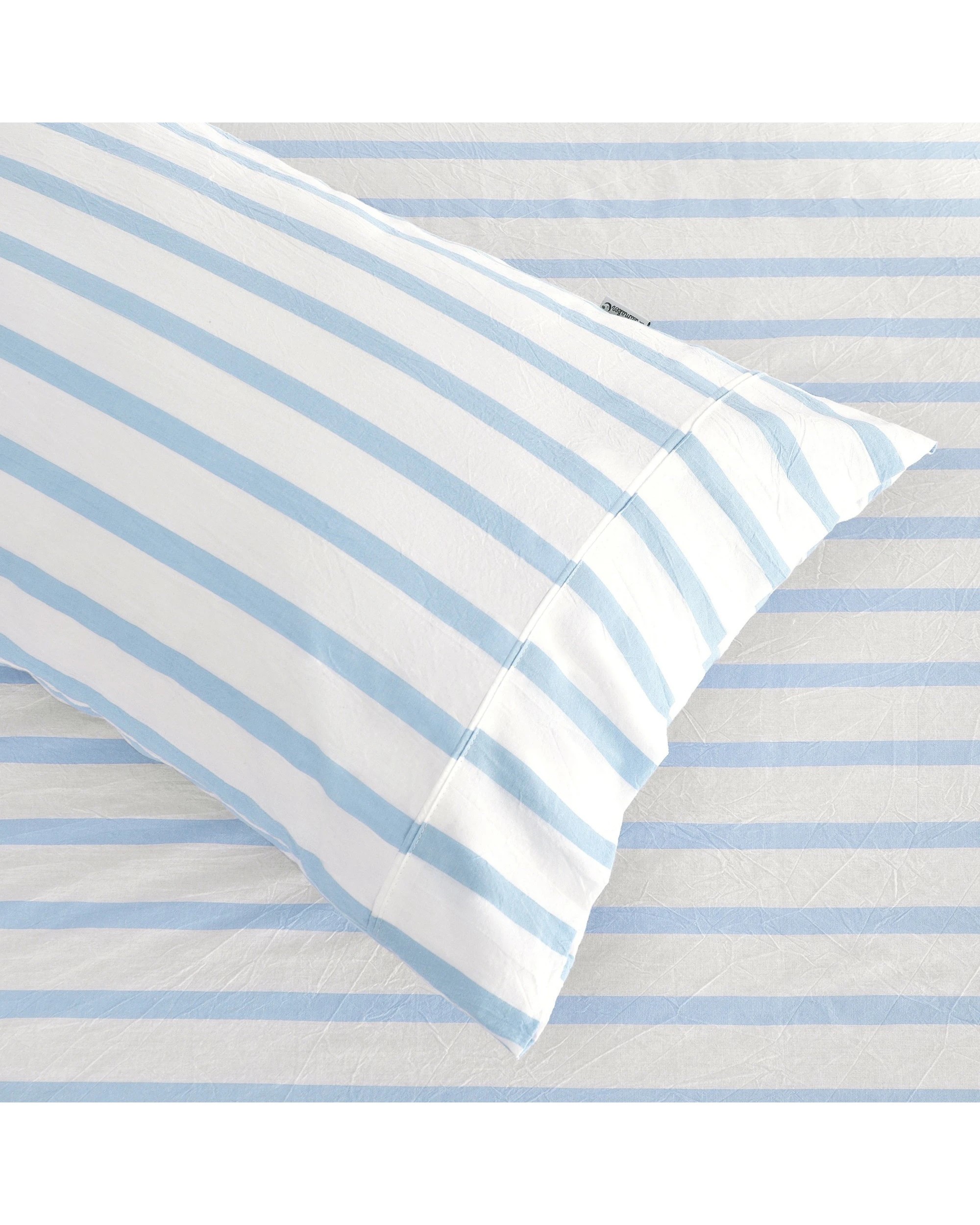 2 Dreamaker Baby Bask Washed Cotton Yarn Dyed Stripe Combo Set - COT Size - Sky, 2 of 7