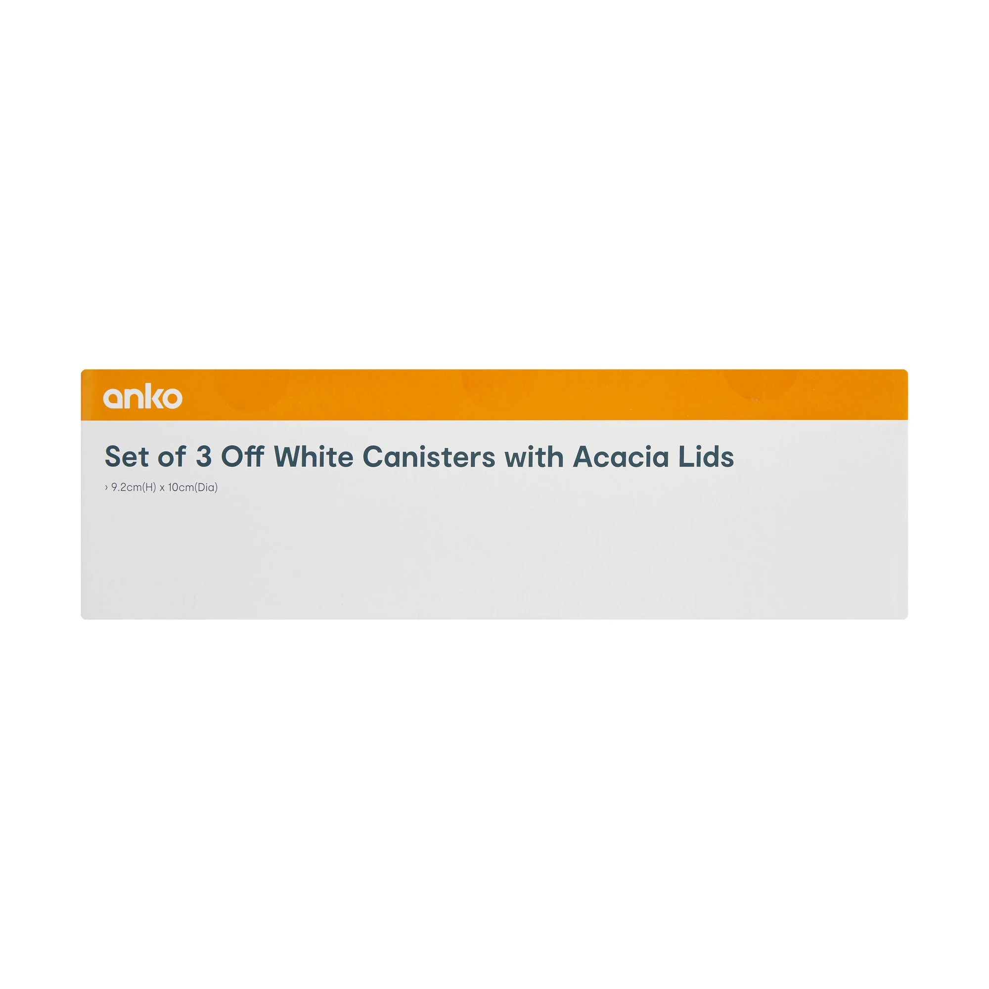 7 Set of 3 Off White Canisters with Acacia Lids, 7 of 7
