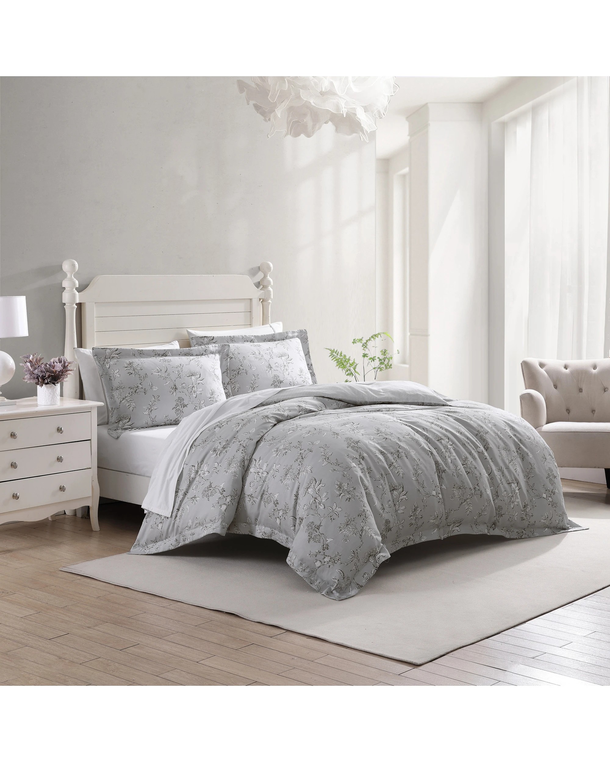 1 Laura Ashley Elderwood Quilt Cover Set Double Steel - Grey, 1 of 1