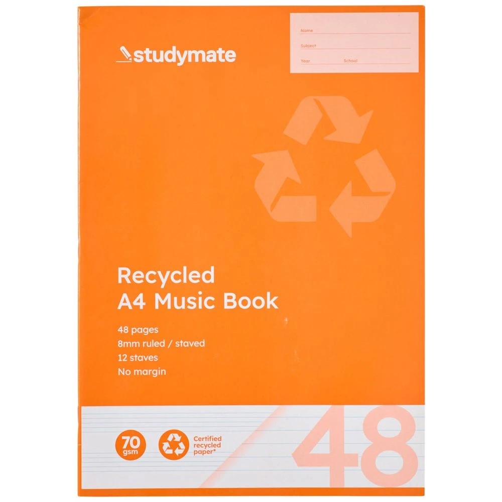 3 Studymate A4 Recycled Music Book 48 Page, 3 of 3