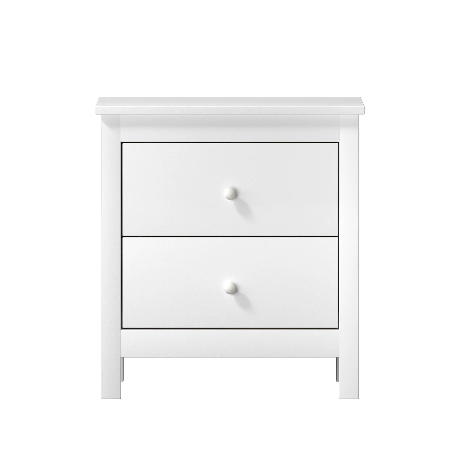 6 Oikiture Bedside Tables Set of 2 Nightstand Side Table Storage Cabinet 2 Drawers - White, 6 of 9