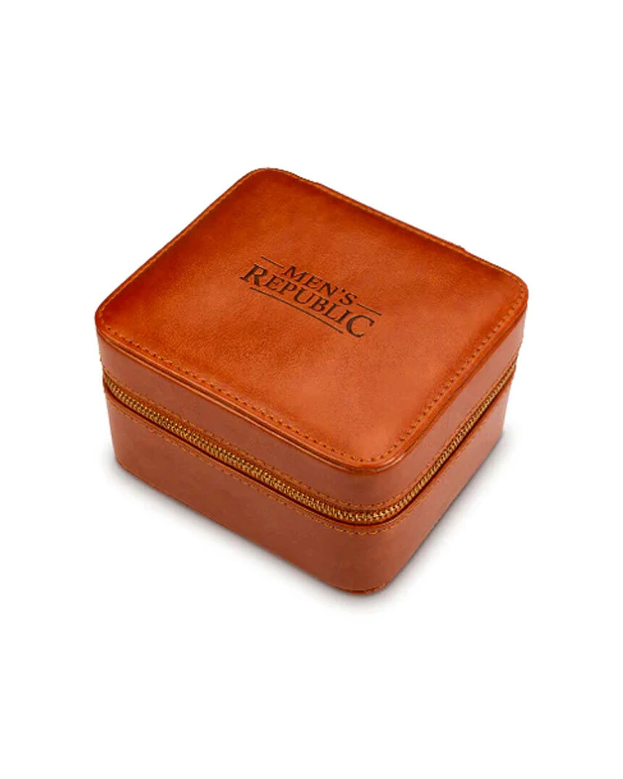 2 Mens Republic 2 Watches Leather Storage Display Case - Brown, 2 of 2