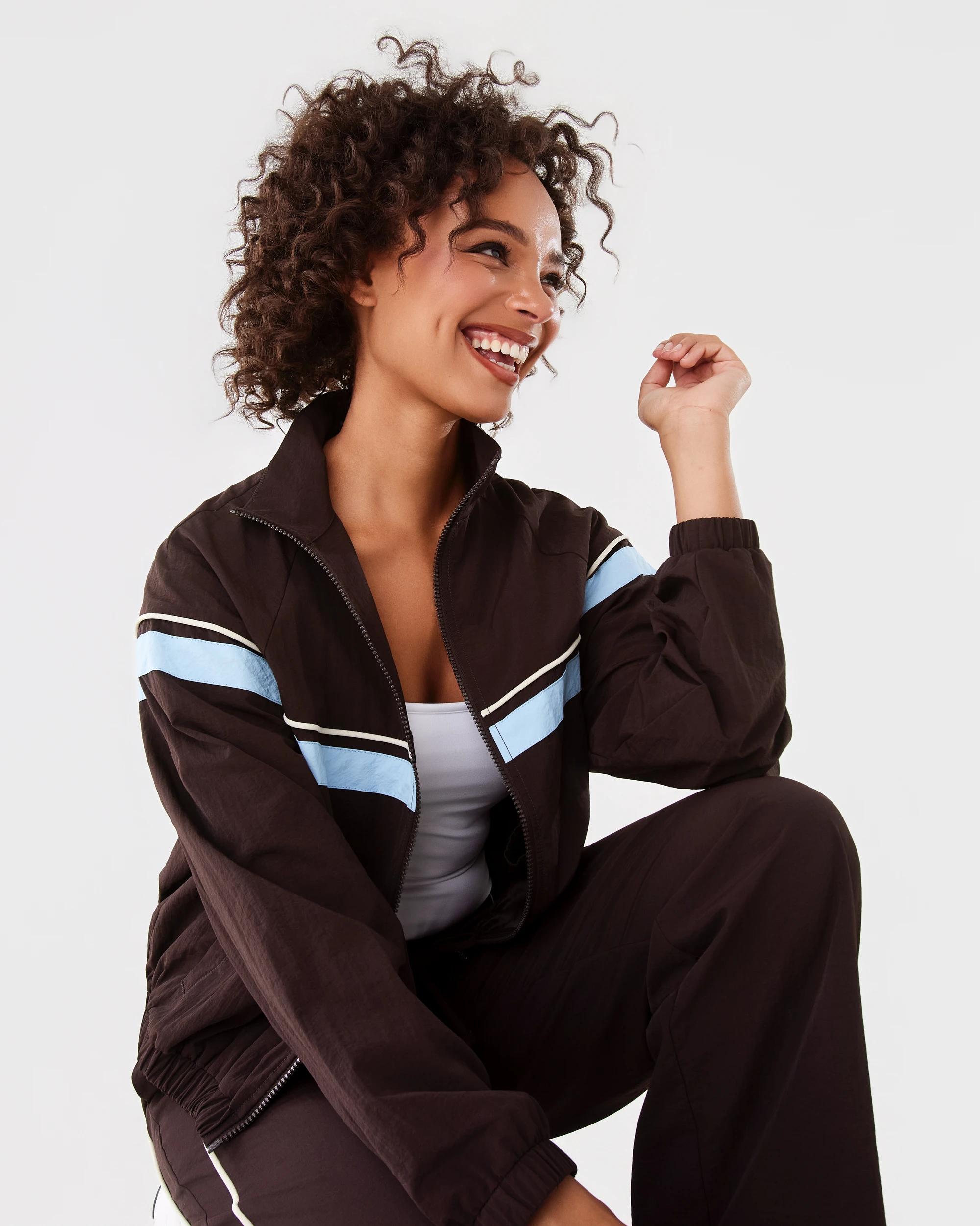 8 Sporty Zip Up Jacket Choc Plum, 8 of 10